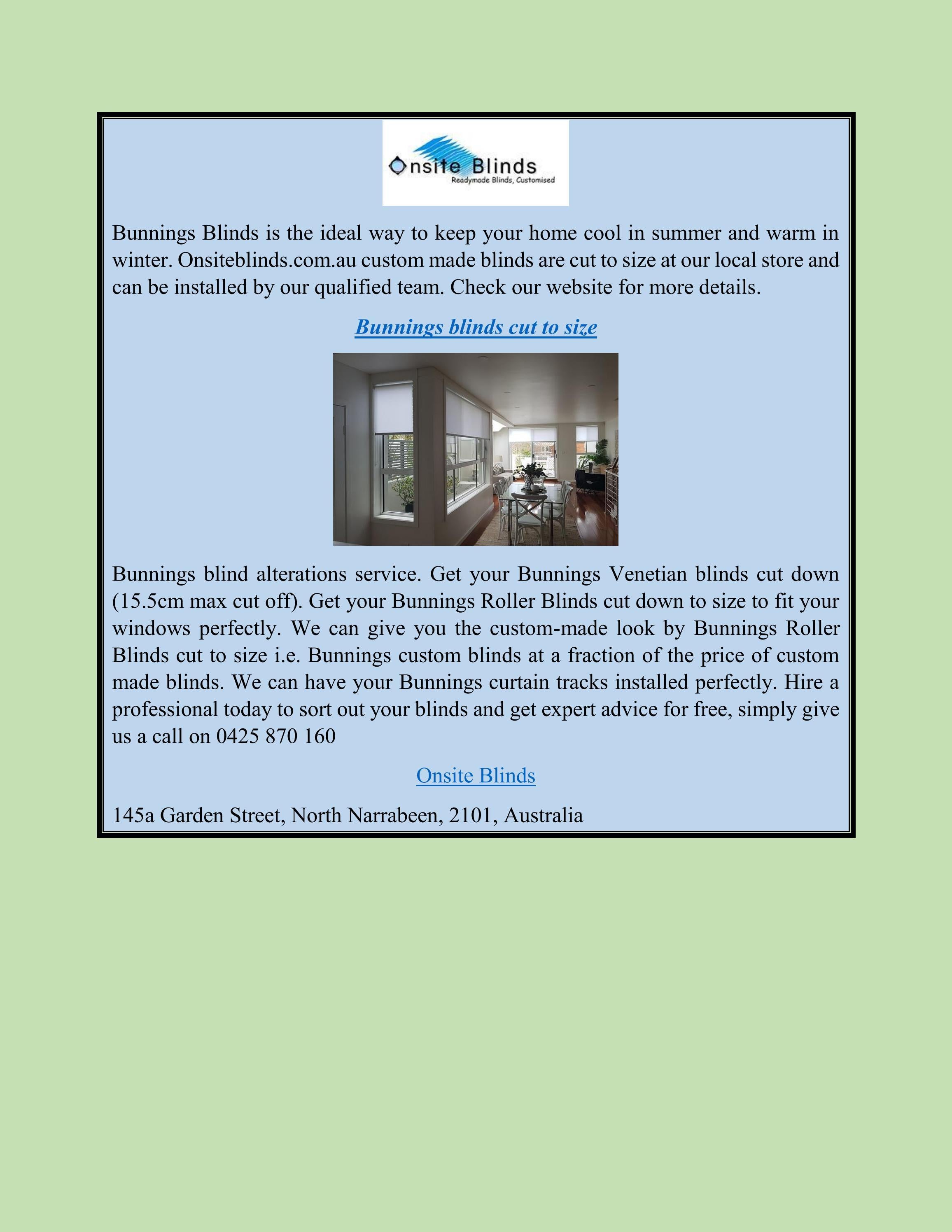 Bunnings Blinds Cut To Size Onsiteblinds au By Onsite Blinds Issuu
