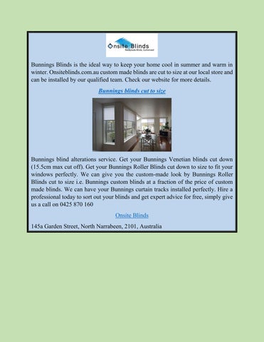 Bunnings Blinds Cut to Size by Onsite Blinds Issuu