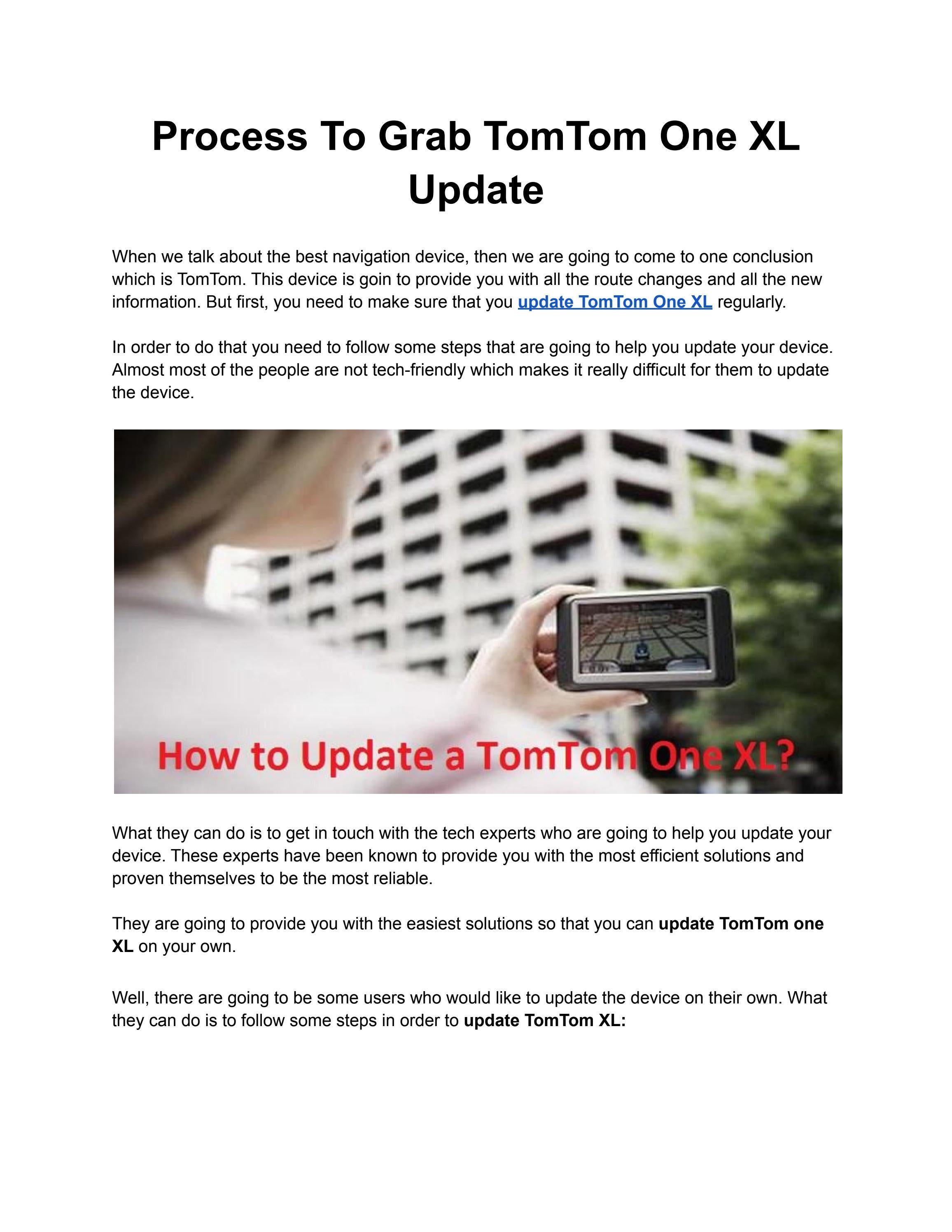 Process to Grab TomTom One XL Update by GPS Contact Number Issuu