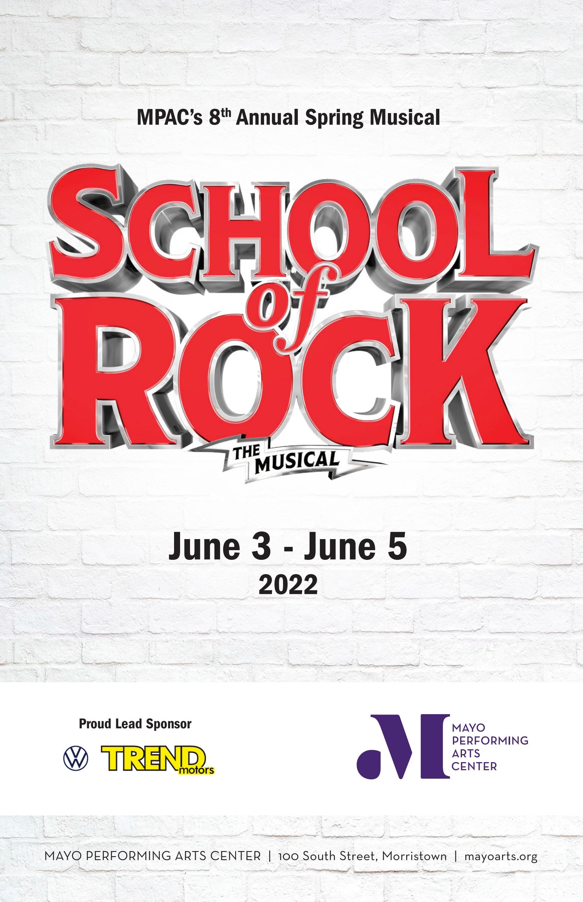 2021/2022 School of Rock Program Book by Mayo Performing Arts Center
