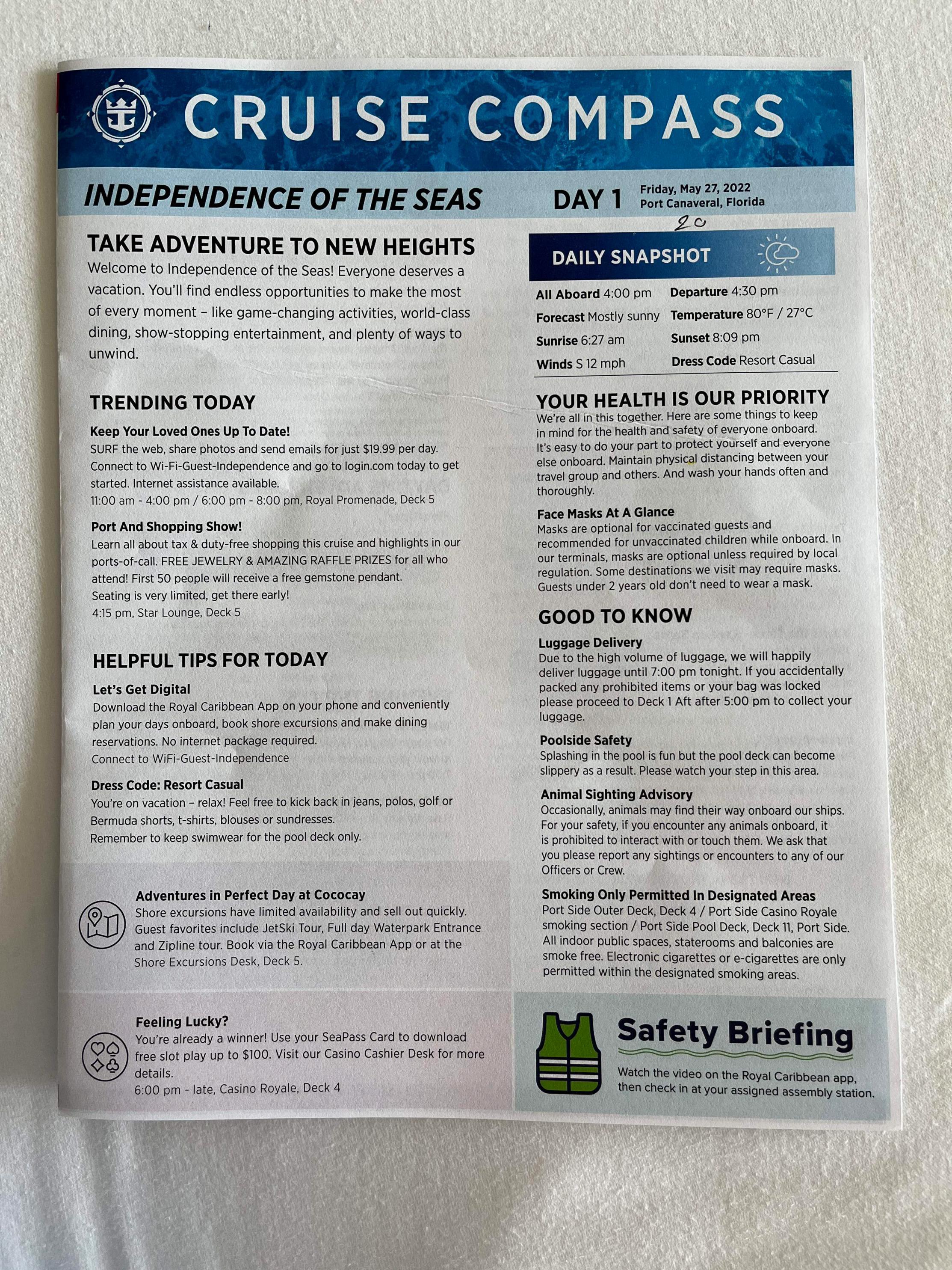 Independence of the Seas 3-night Nassau & Perfect Day Cruise Compass