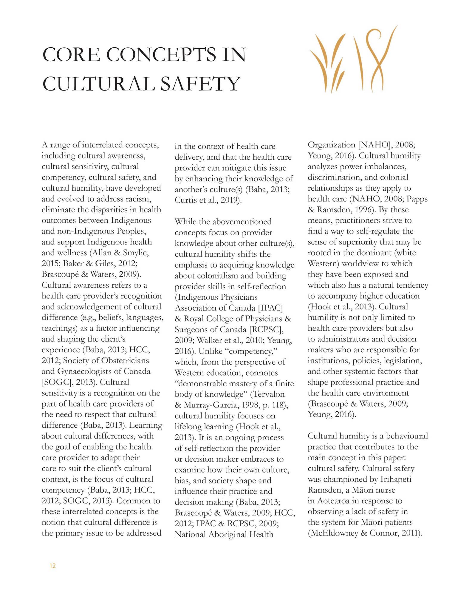 A conceptual framework for Indigenous cultural safety measurement by ...