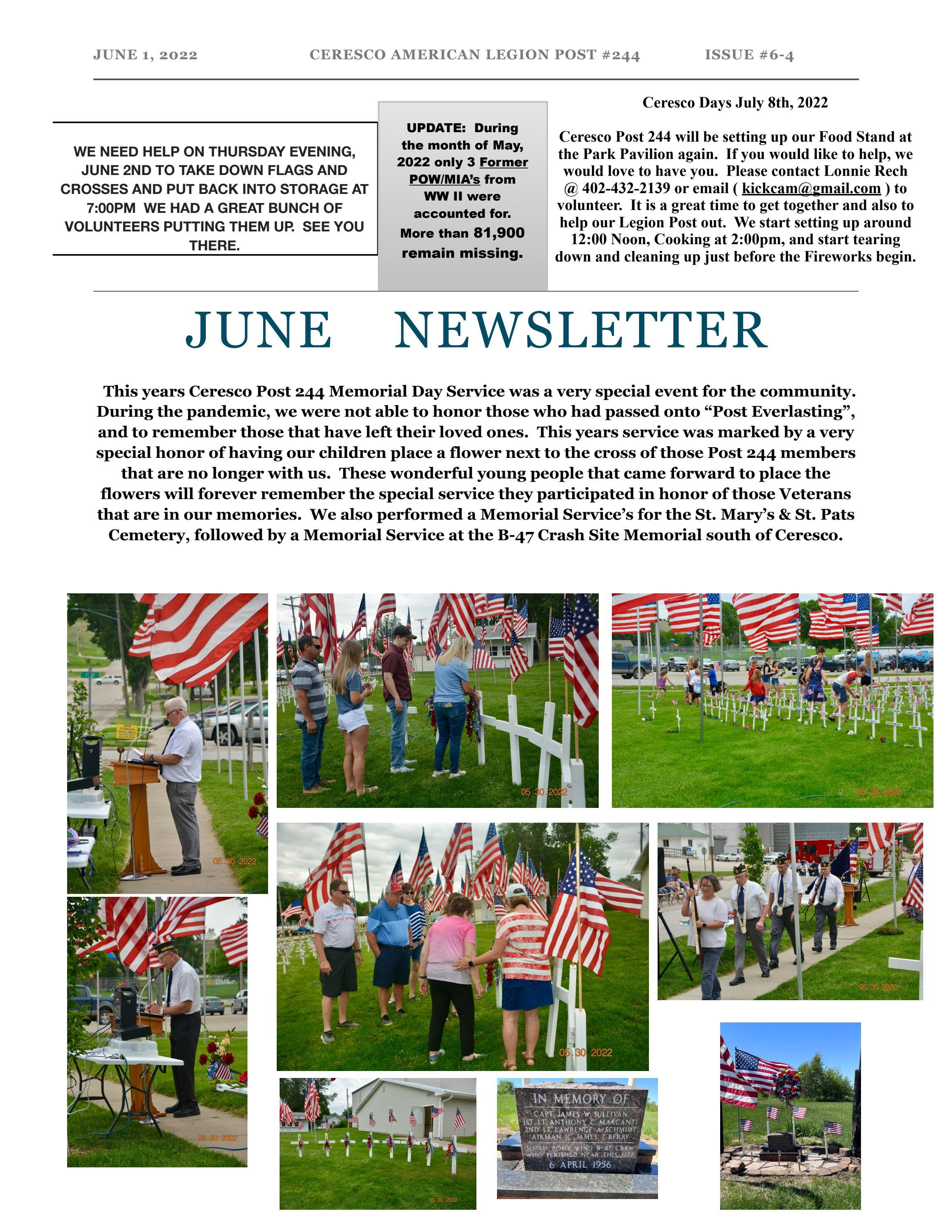 Ceresco Post 244 June 2022 Newsletter by kickcam Issuu