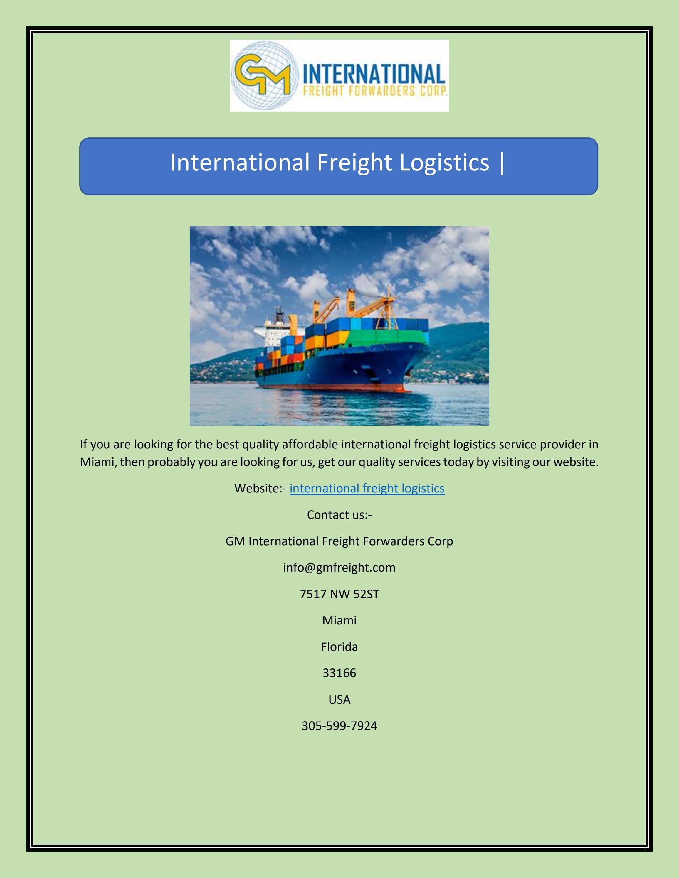 International Freight Logistics by GM Freight Issuu