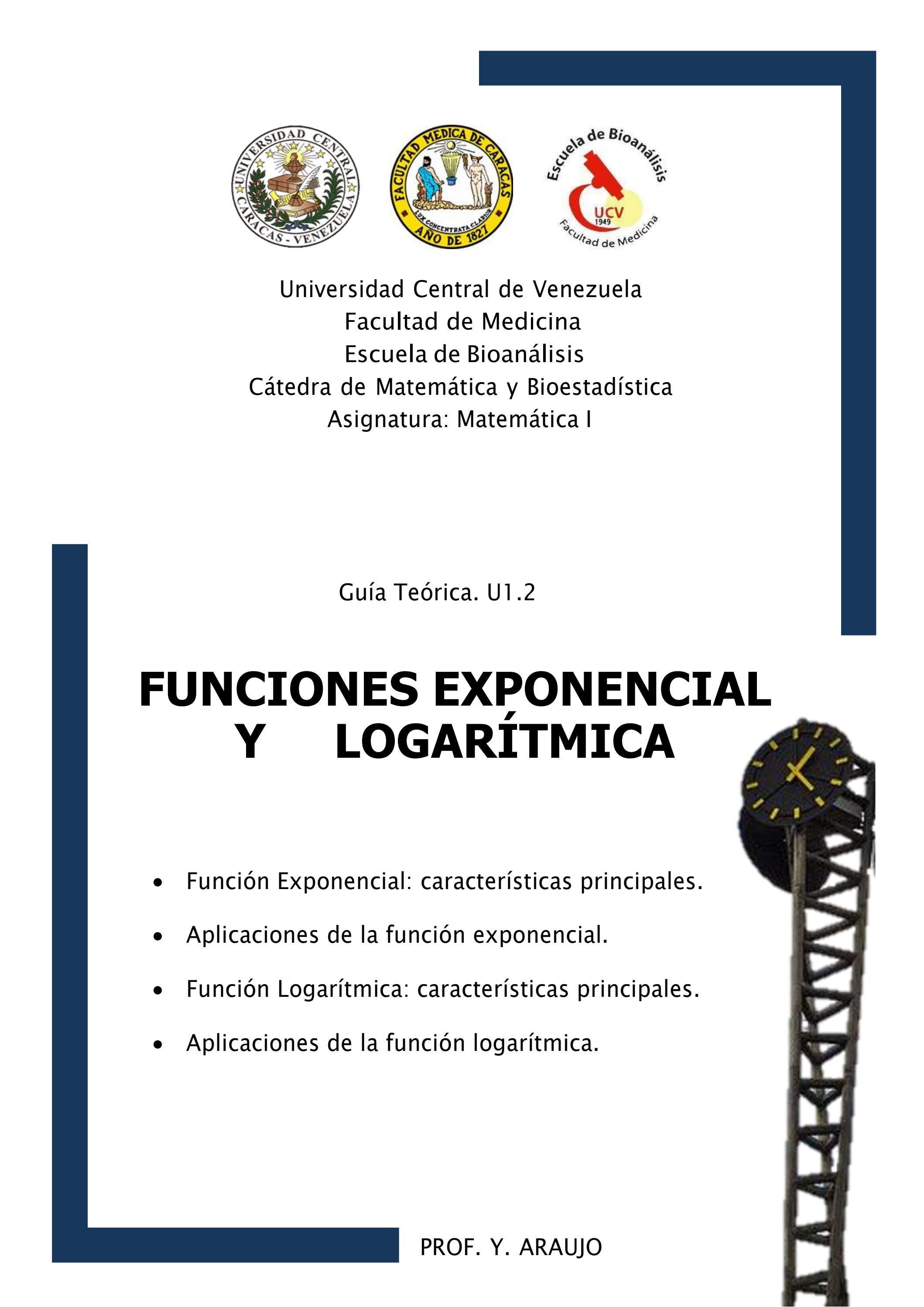 Guía Teórica Resumen. U1.2 FUNCIONES EXPONENCIAL Y LOGARÍTMICA by Y ...