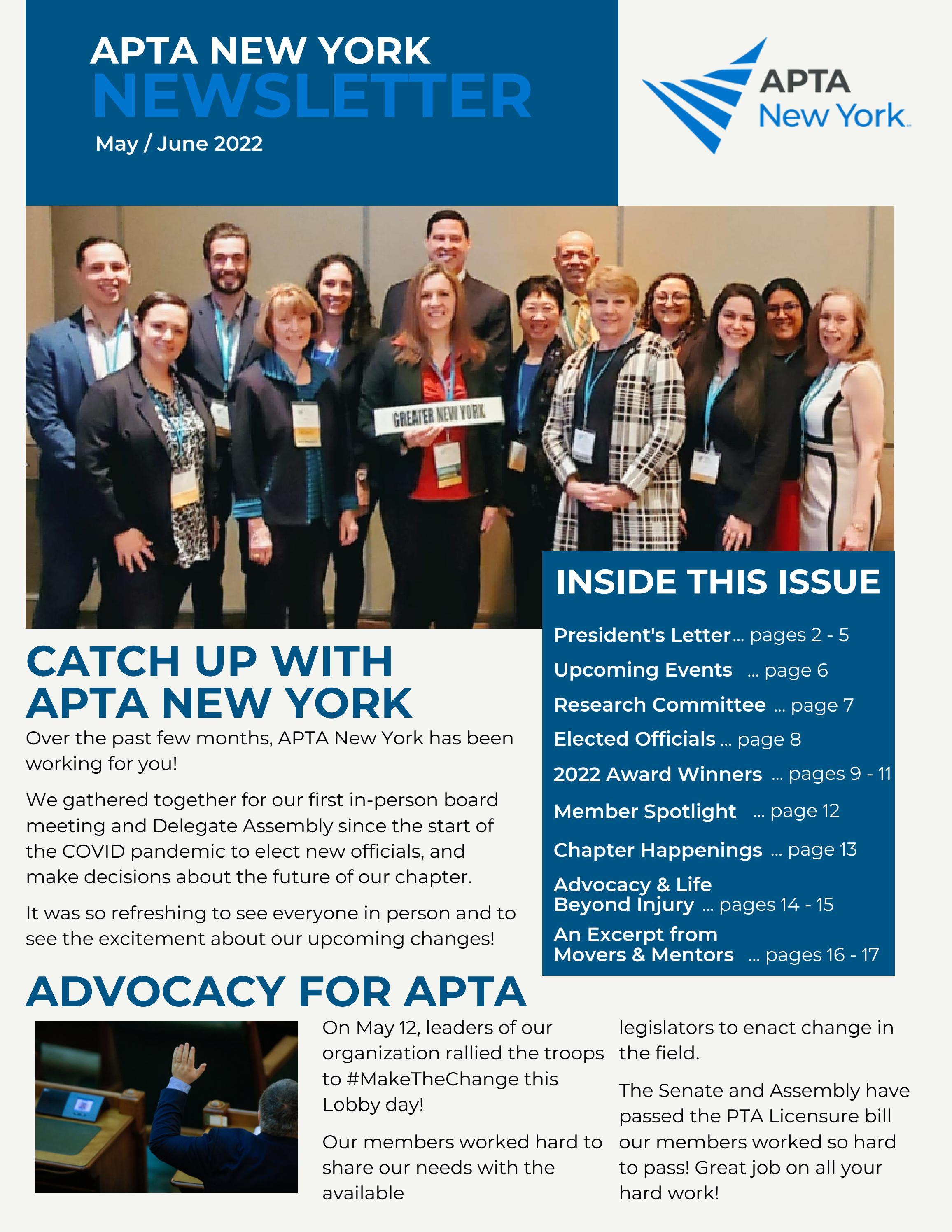 APTA New York Newsletter (May/June 2022) by APTA New York Issuu