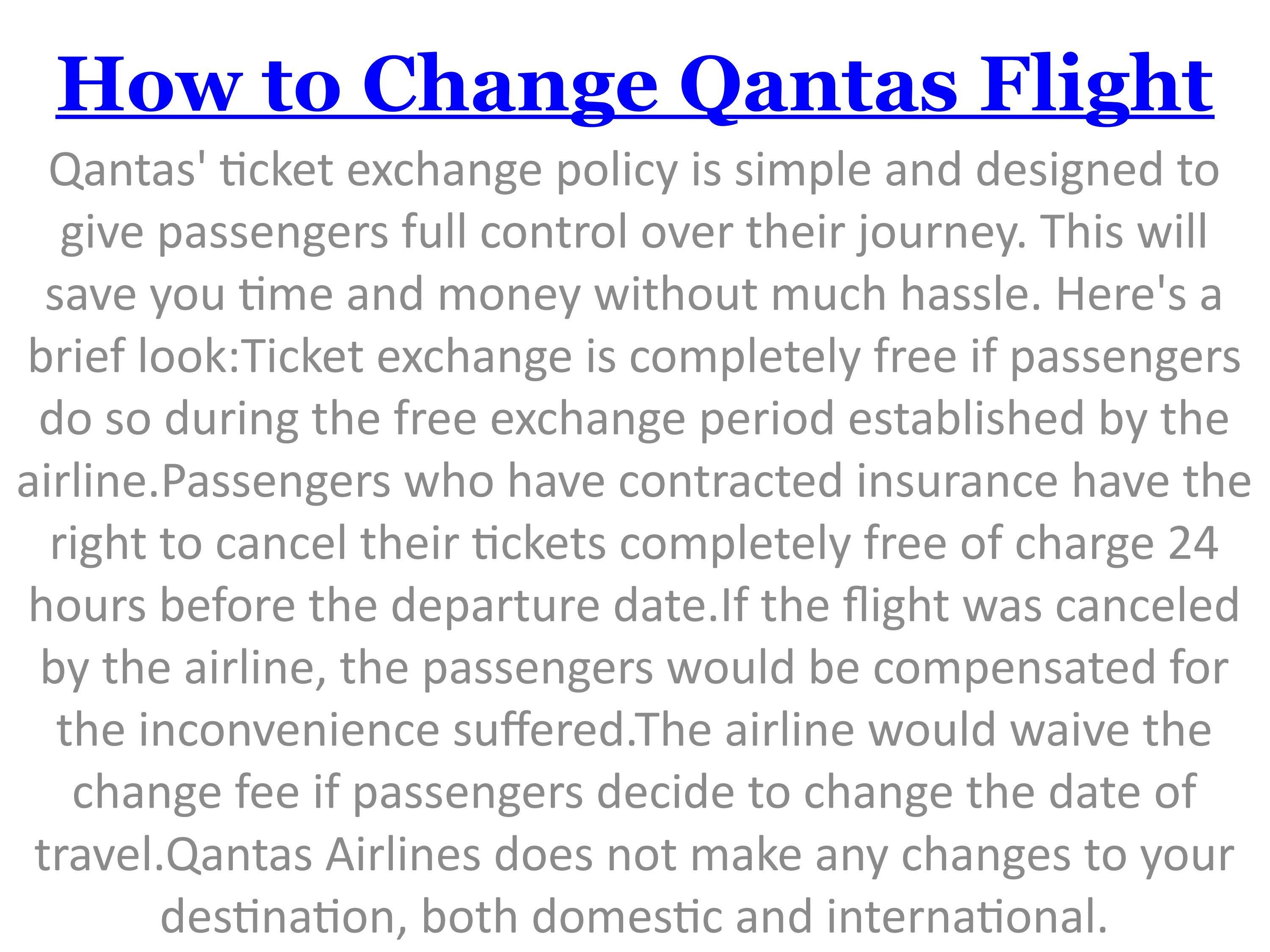 1(800) 4199541 How to Change Qantas Flight by changebooking Issuu
