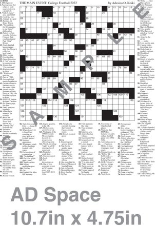 Main Event Crossword Puzzle College Football 2022 By King Features Issuu