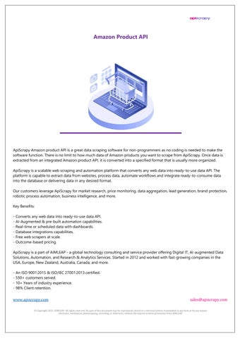Amazon Product API by ApiScrapy Issuu
