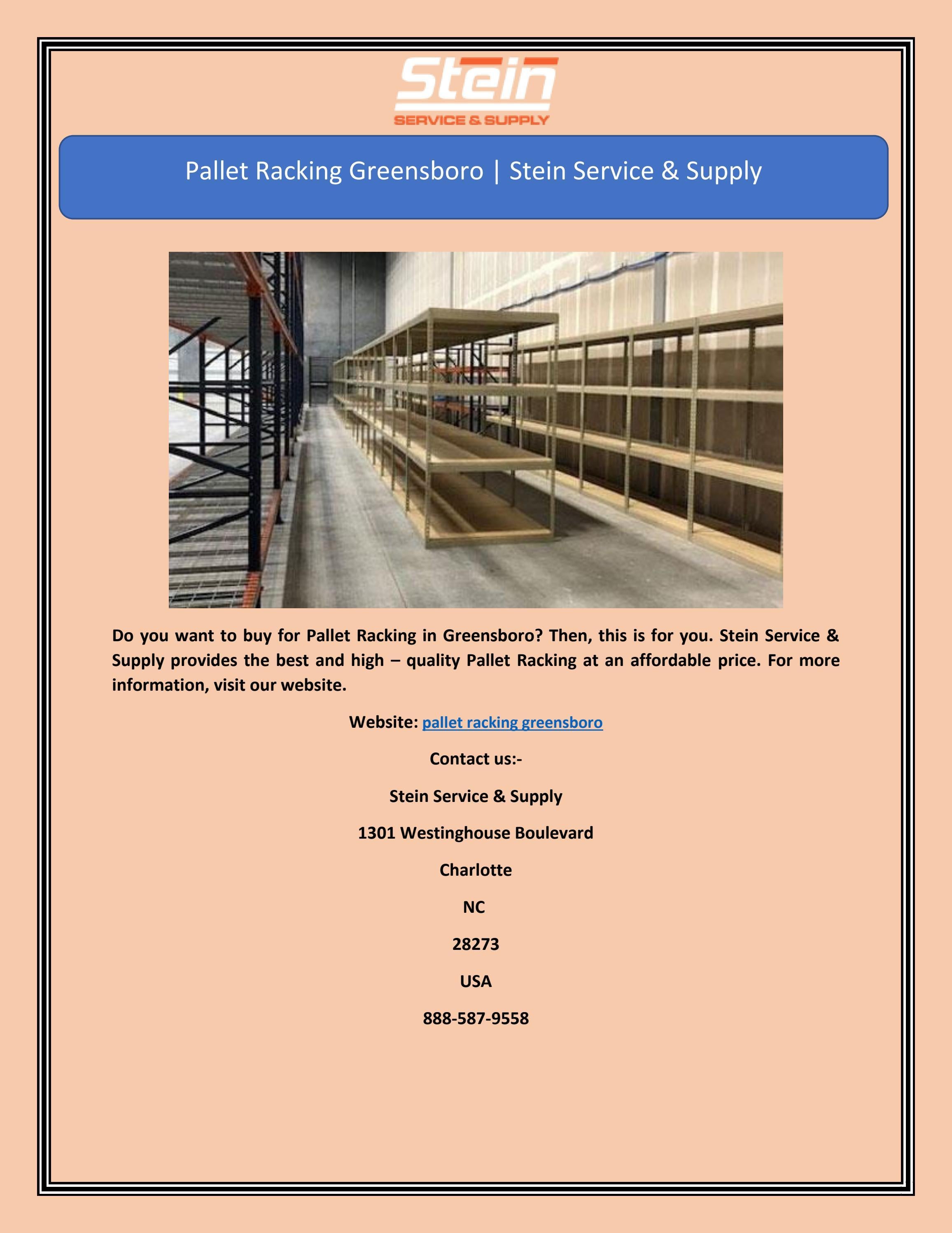 Pallet Racking Greensboro Stein Service & Supply by steinservicesupply01 Issuu