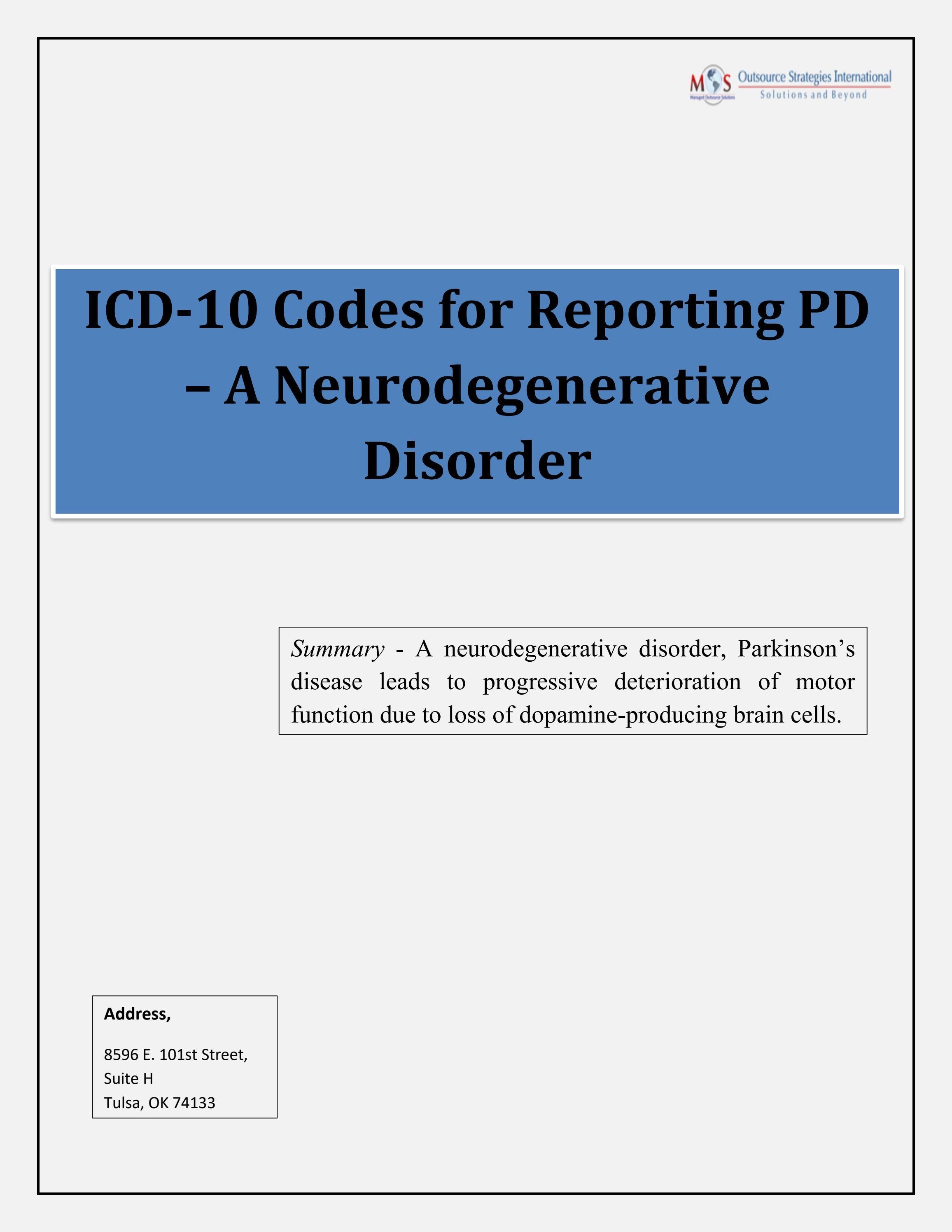 ICD10 Codes for Reporting PD A Neurodegenerative Disorder by Managed Outsource Solutions Issuu