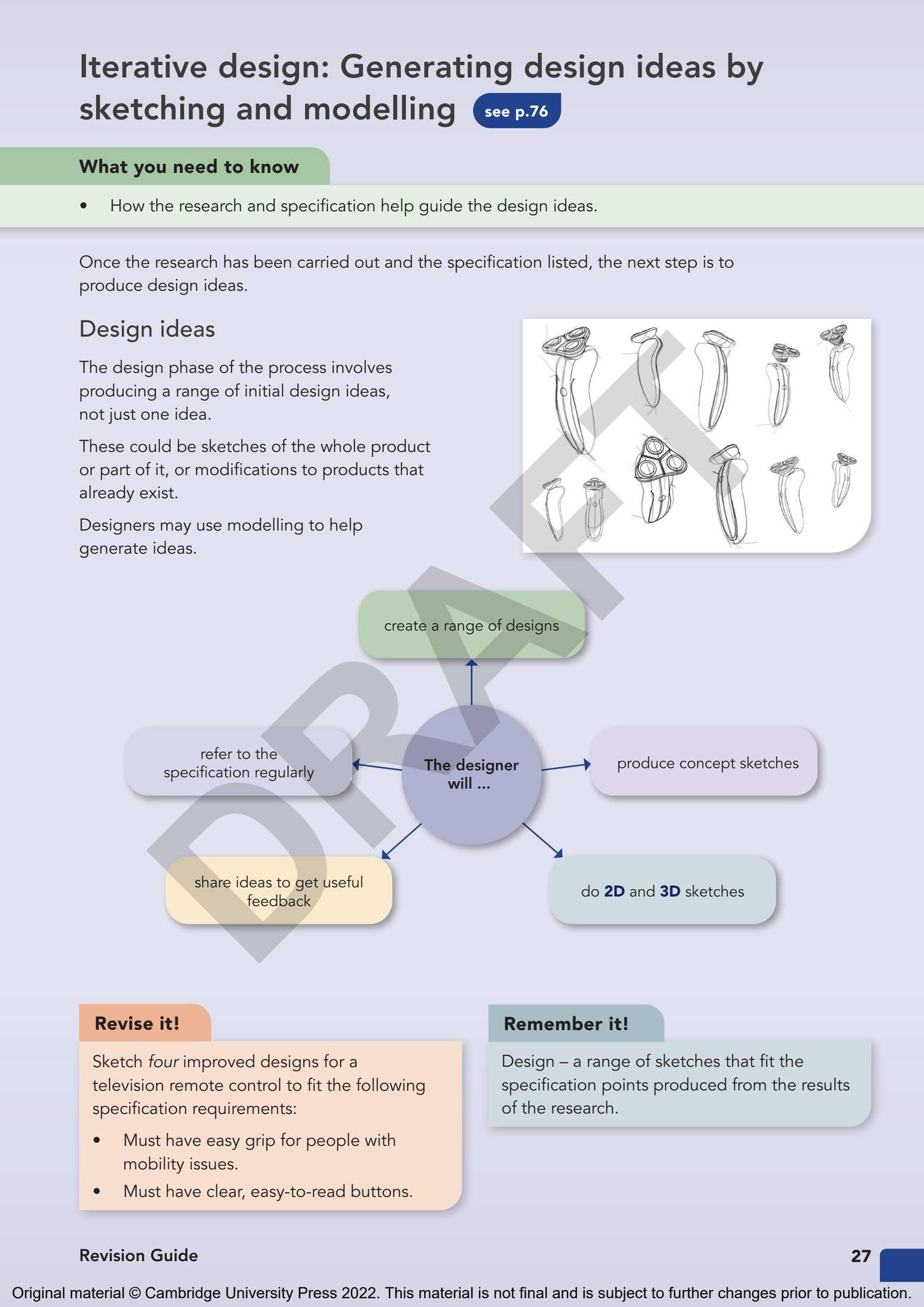 Keyed Notes Engineering Design Cambridge Nationals Engineering Design Revision Guide/Workbook by ...