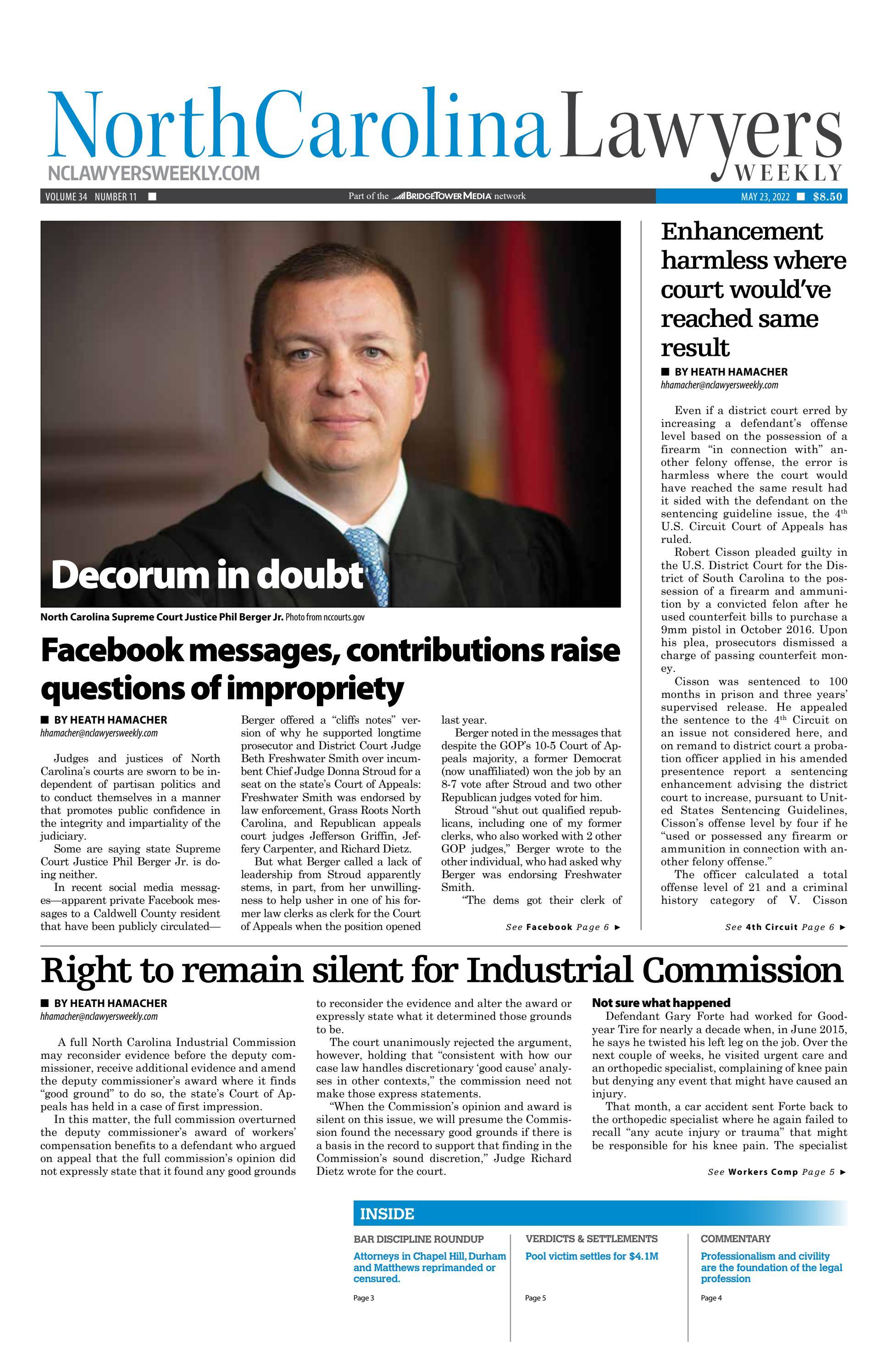 North Carolina Lawyers Weekly May 23, 2022 by SC Biz News Issuu