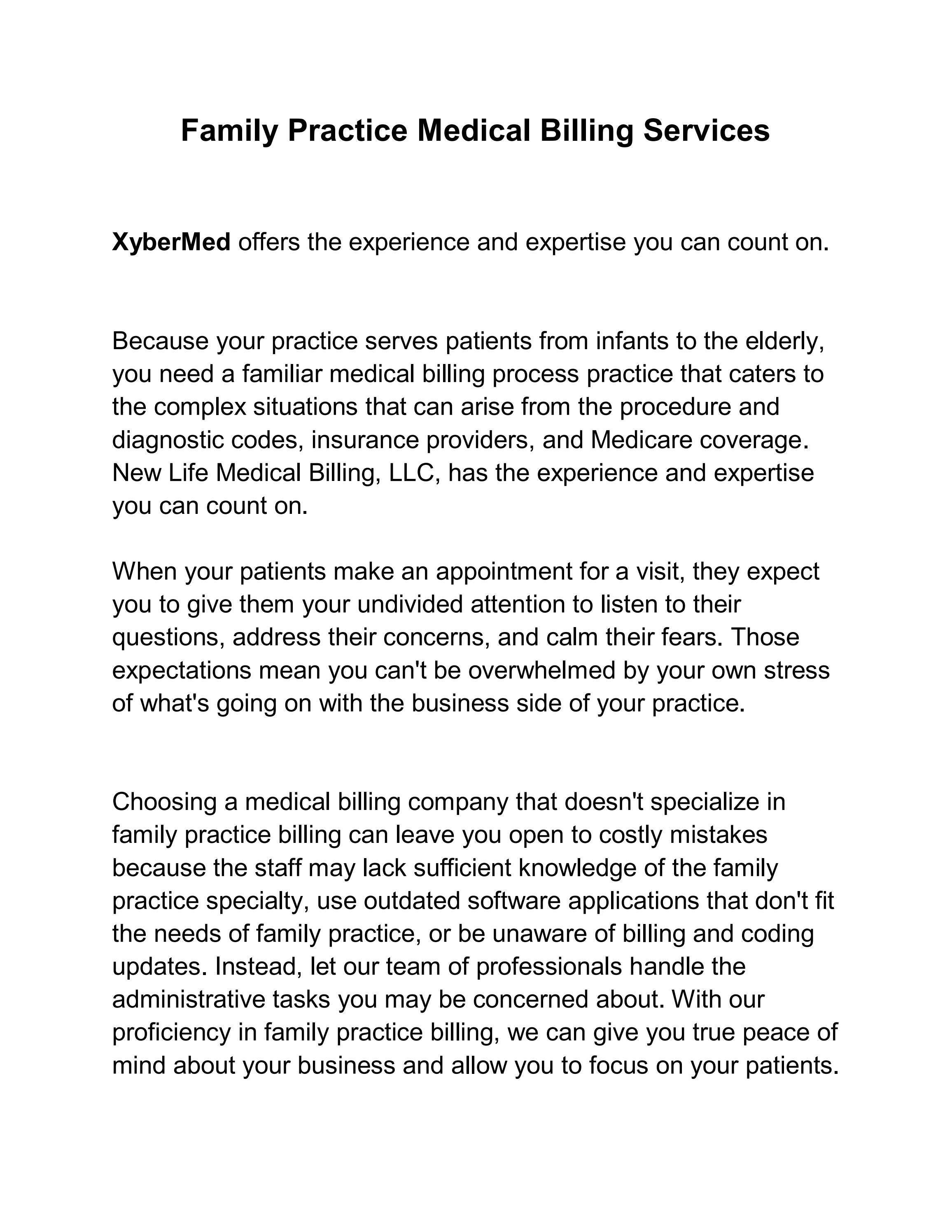 Family Practice Medical Billing Services XyberMed by Xybermed Issuu