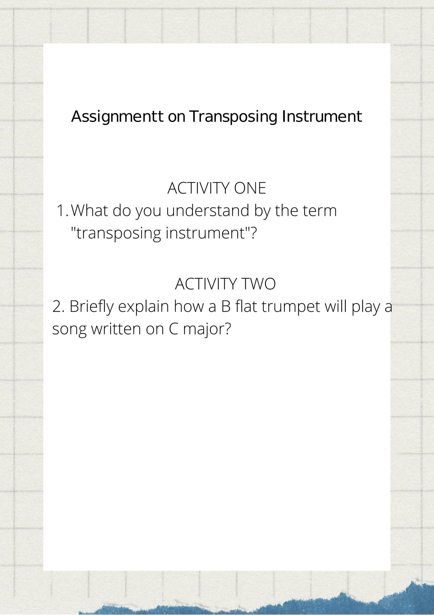 Transposing instruments assignment by Gra chef - Issuu