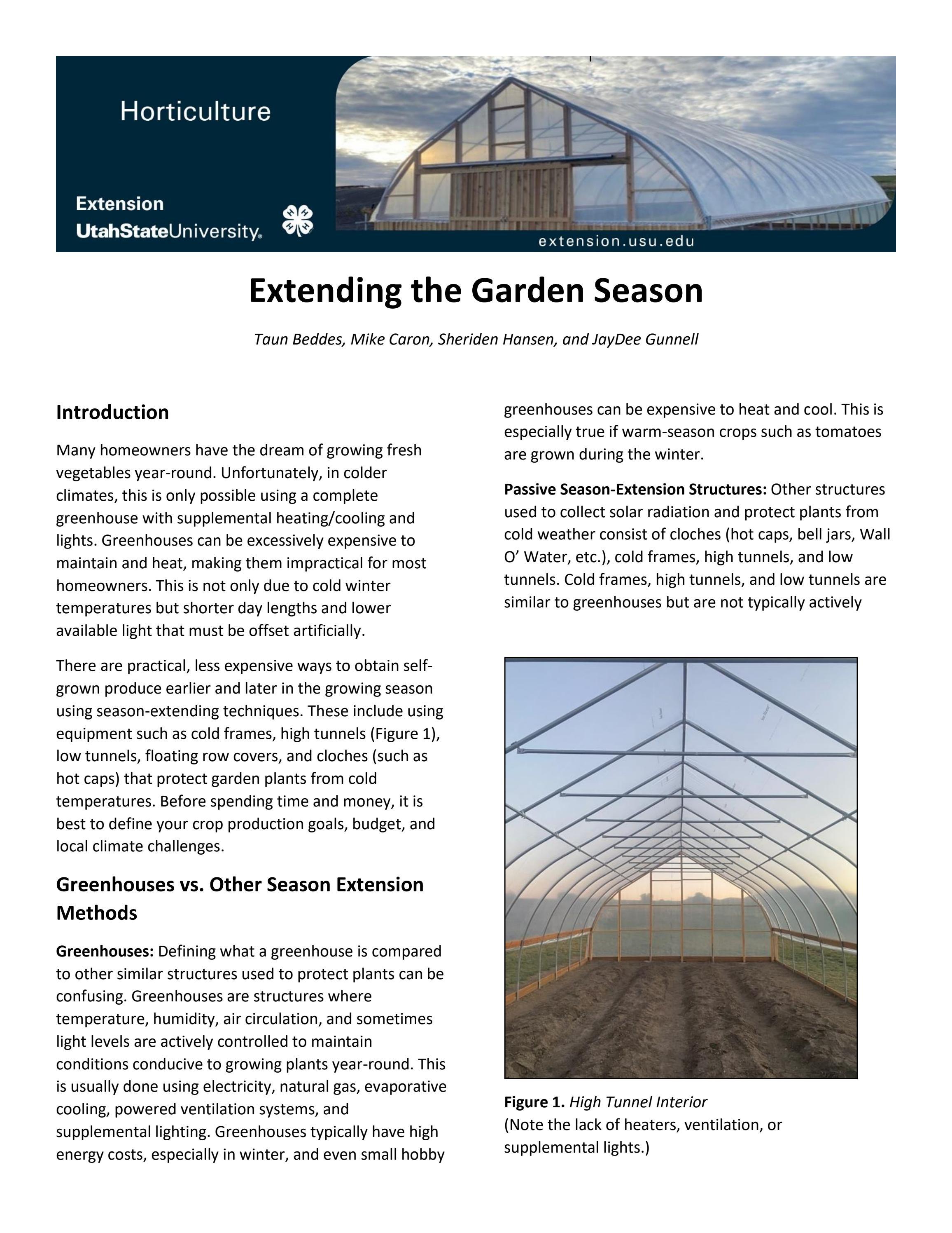 Extending the Gardening Season by Utah State University Extension Issuu