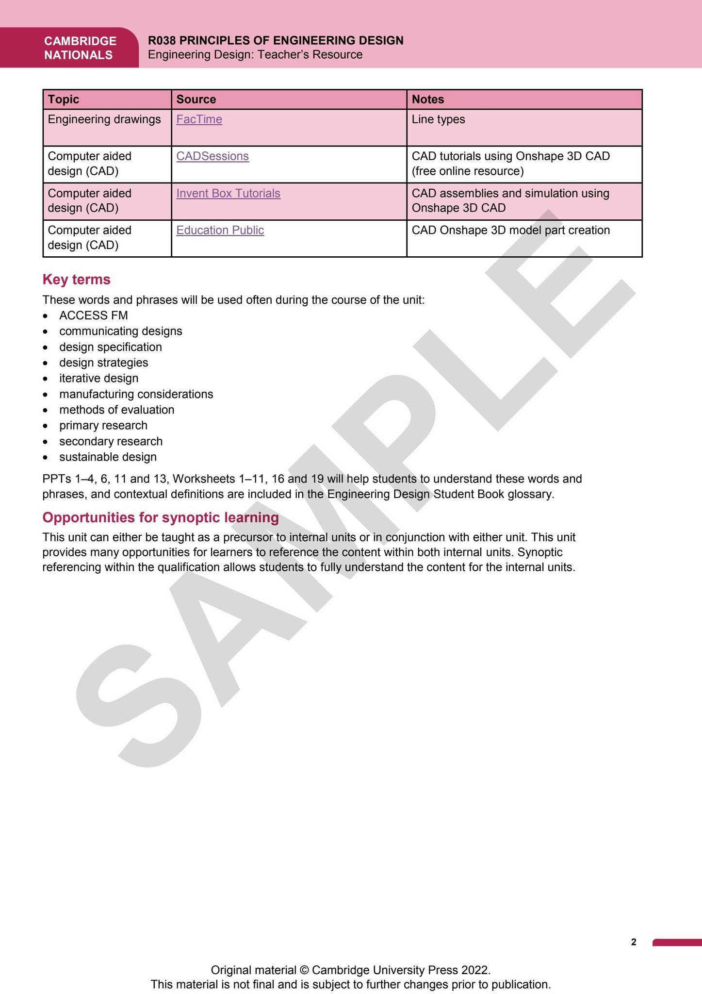 Cambridge Nationals Engineering Design - Teacher's Resource by ...