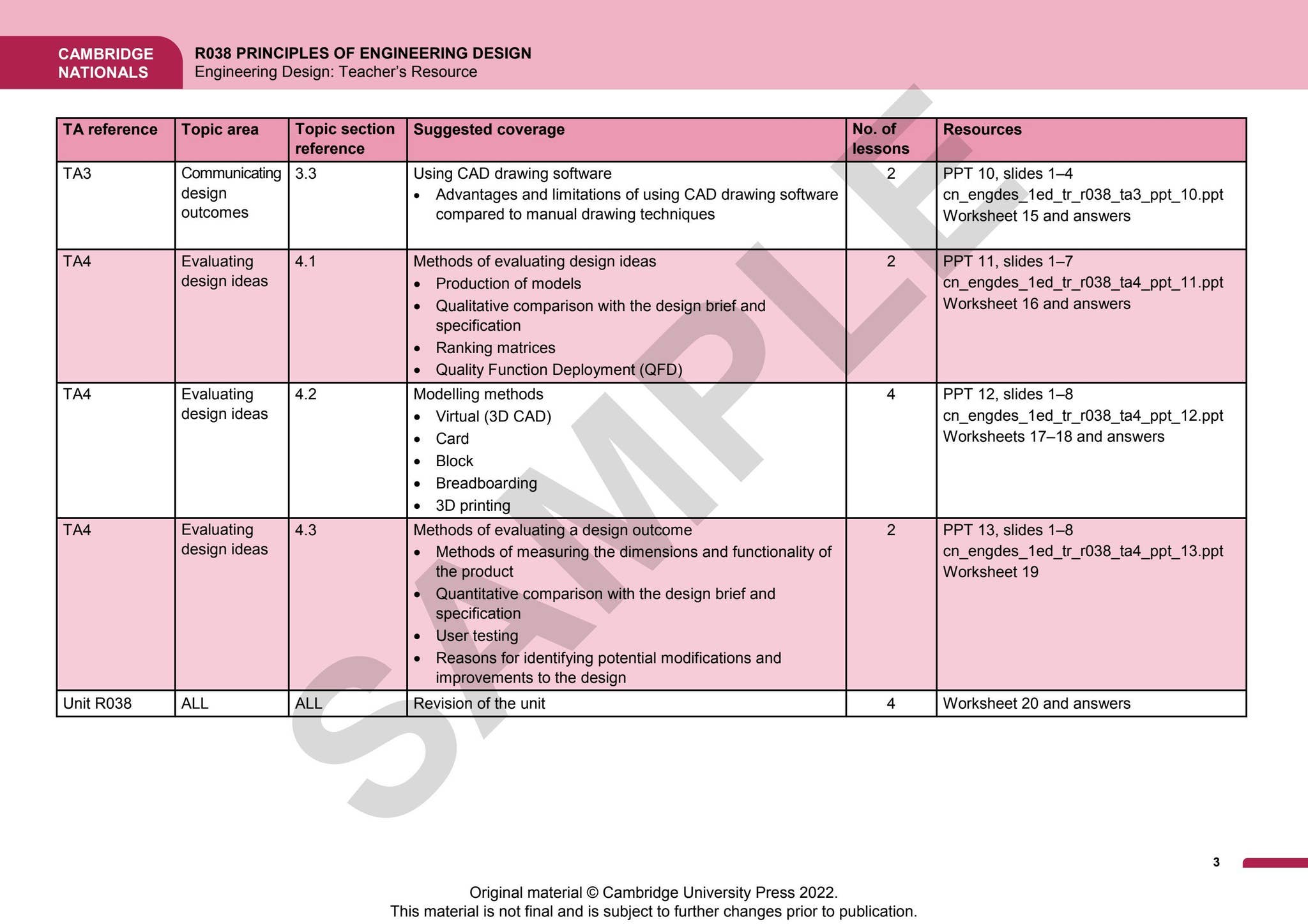 Cambridge Nationals Engineering Design - Teacher's Resource by ...