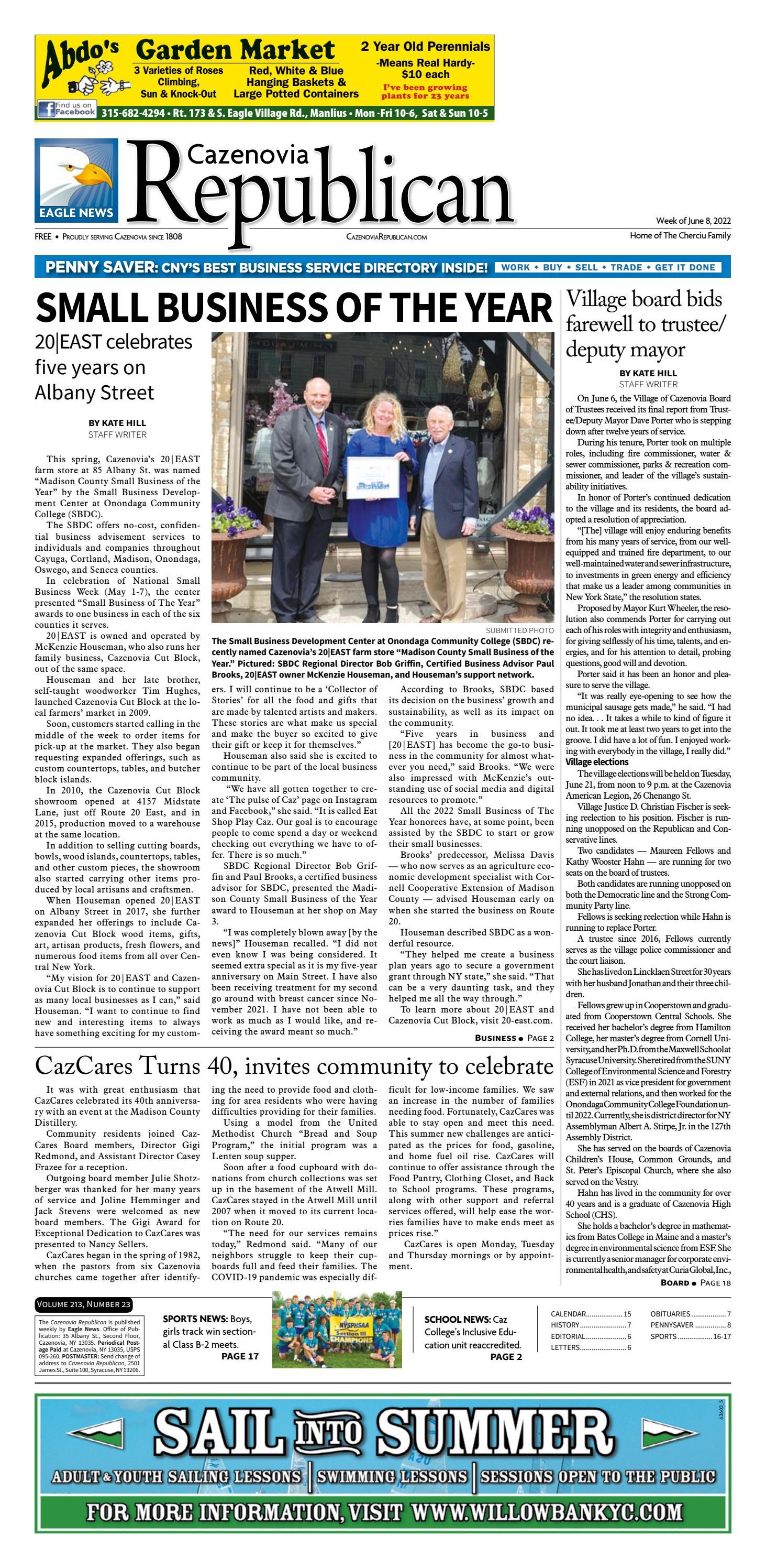 Cazenovia Republican Digital Edition June 8, 2022 by Eagle Newspapers