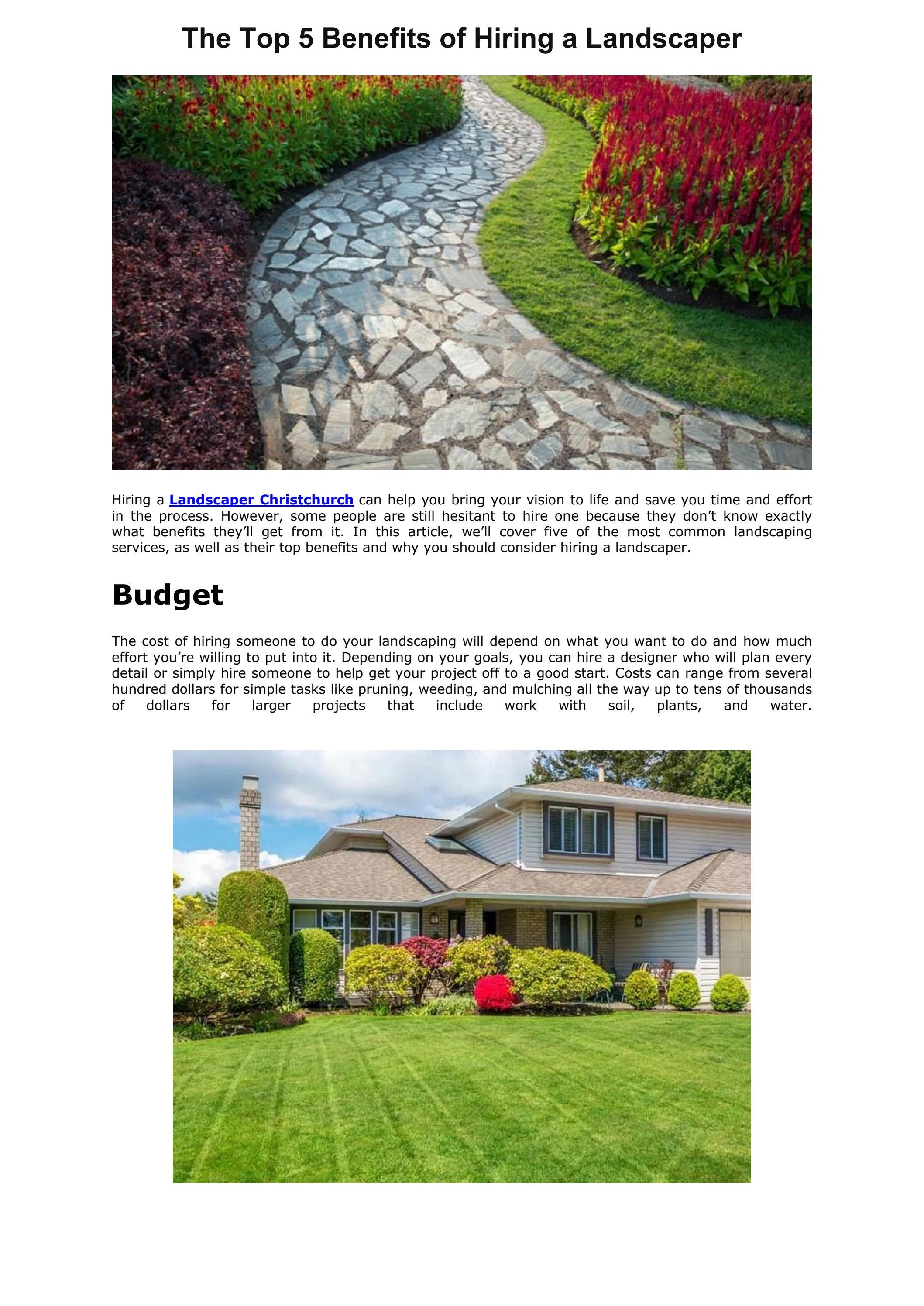 The Top 5 Benefits Of Hiring A Landscaper By Mclcontracting Issuu