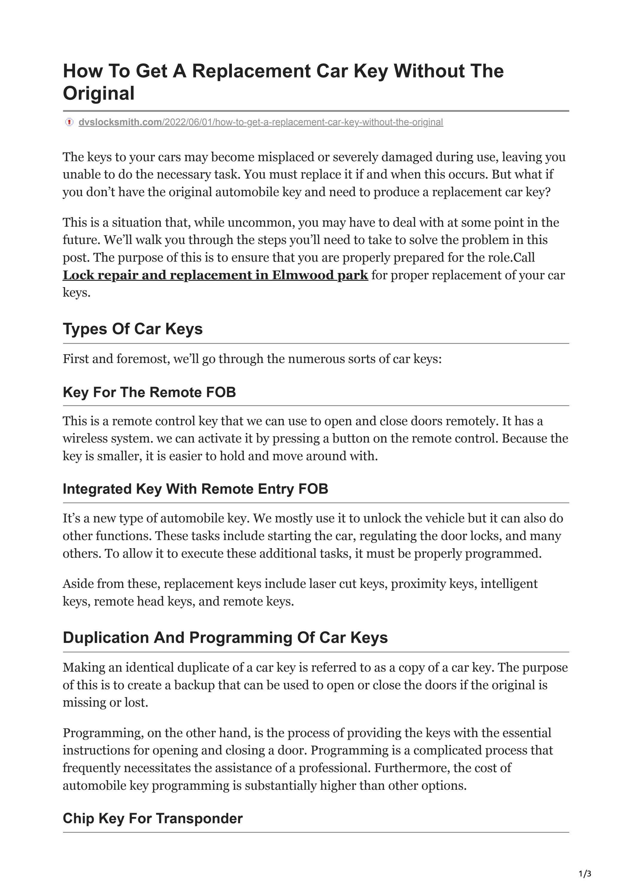 How To Get A Replacement Car Key Without The