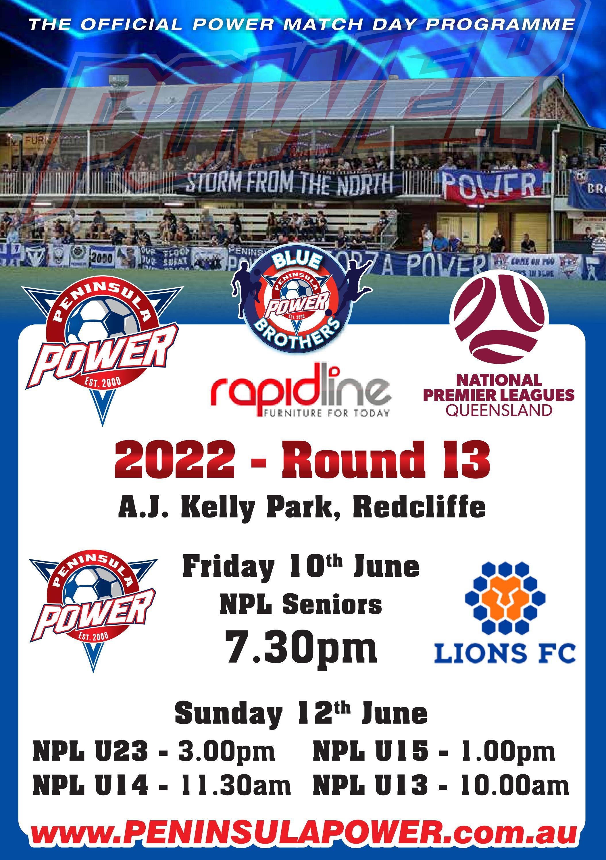 Peninsula Power Official Match Day Program Friday 10 June 2022 by