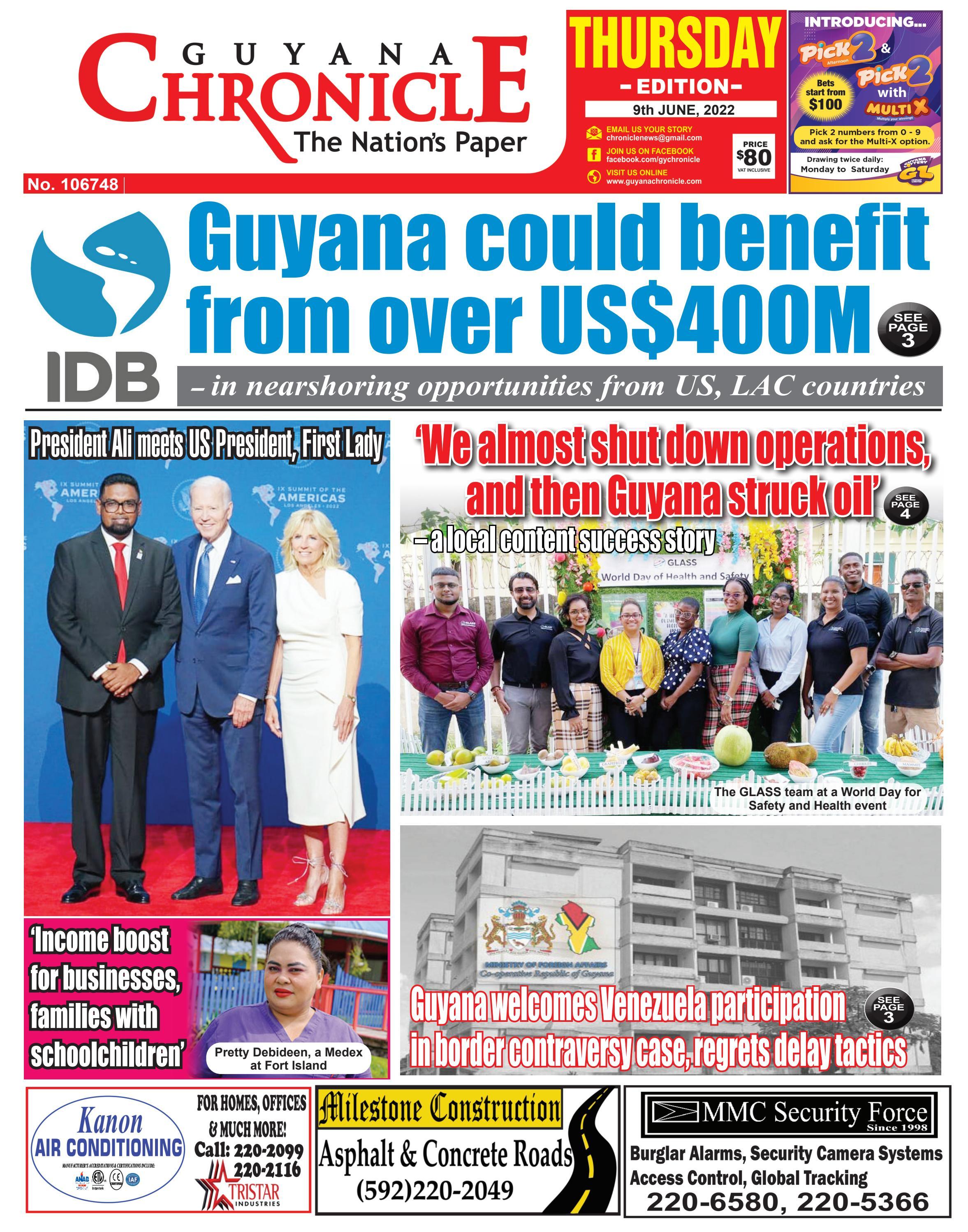Guyana Chronicle E-Paper 09-06-2022 by Guyana Chronicle - Issuu