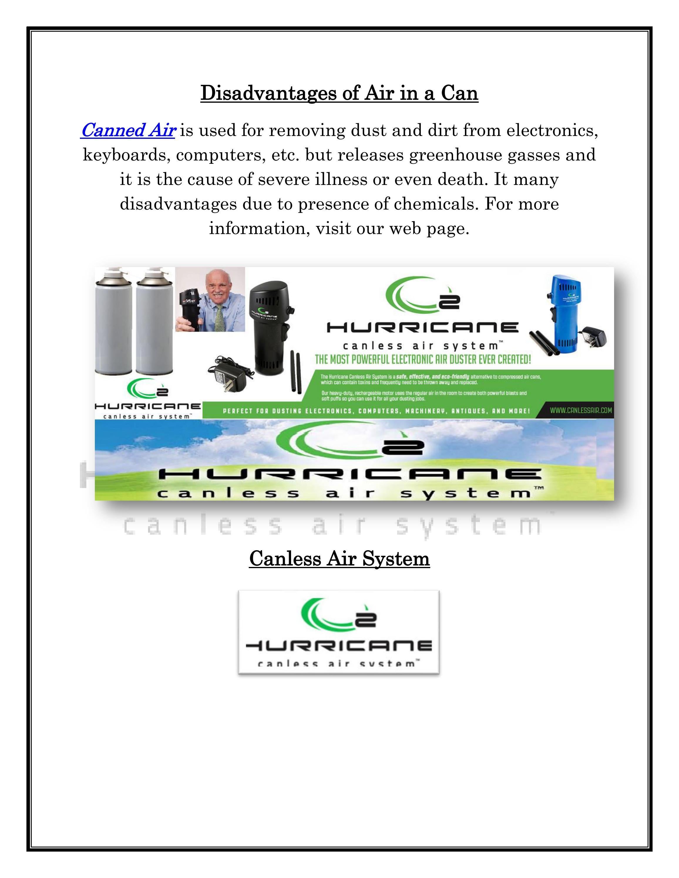 Disadvantages of Air in a Can by Canless Air System Issuu