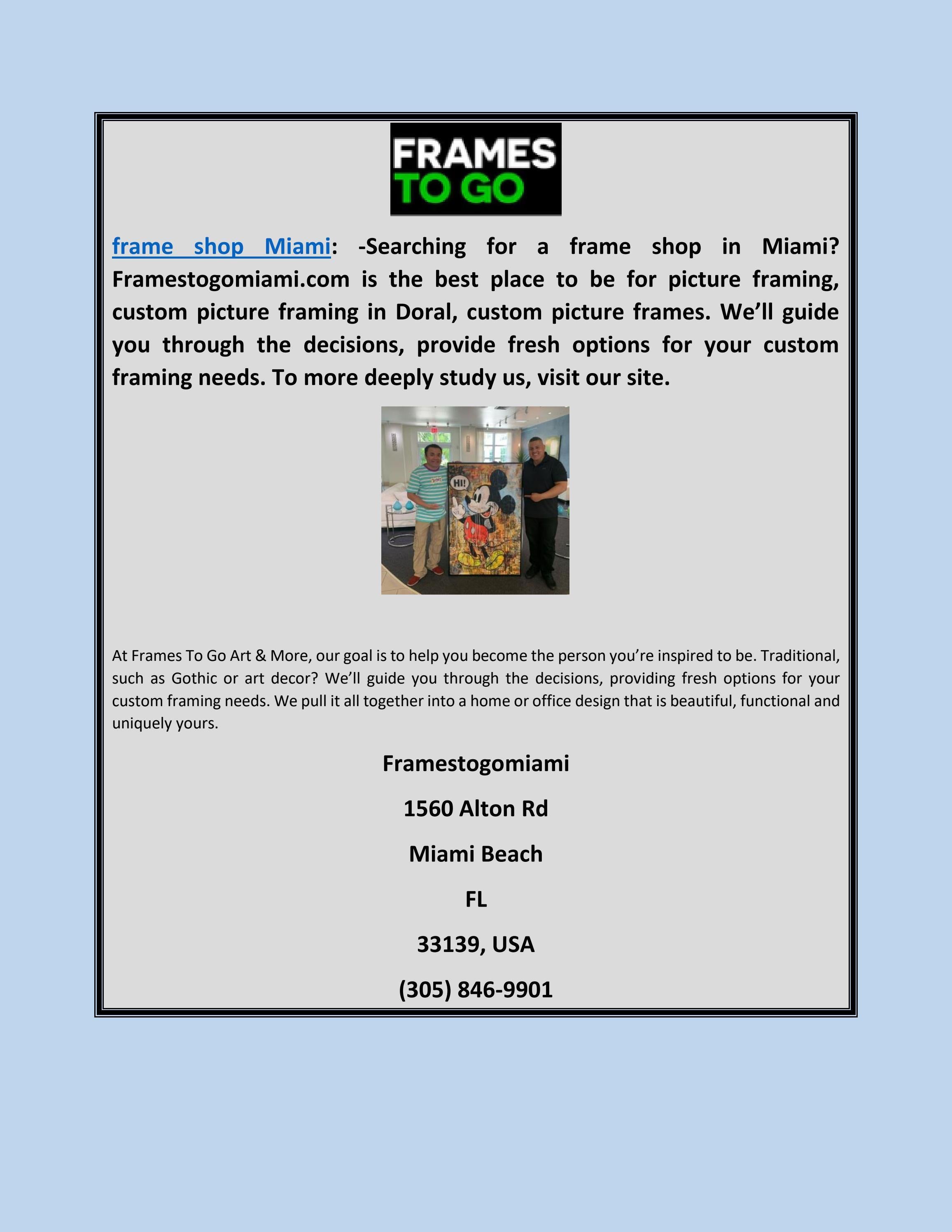 Frame Shop Miami by framestogomiami Issuu