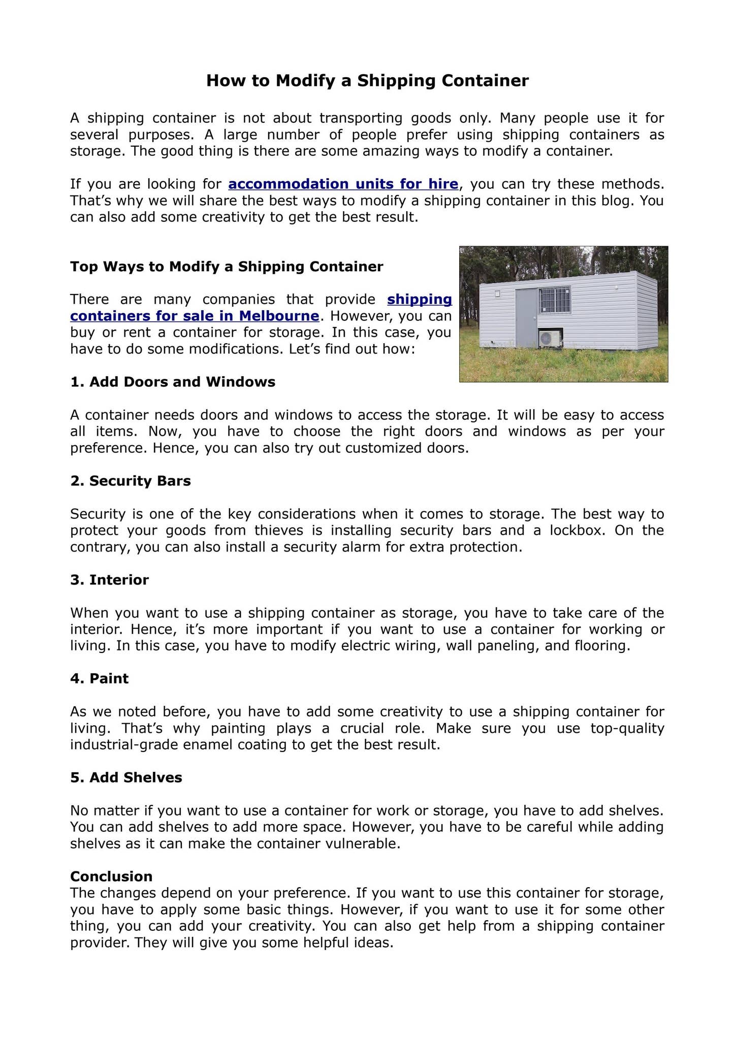 How to Modify a Shipping Container by Port Shipping Containers - Issuu