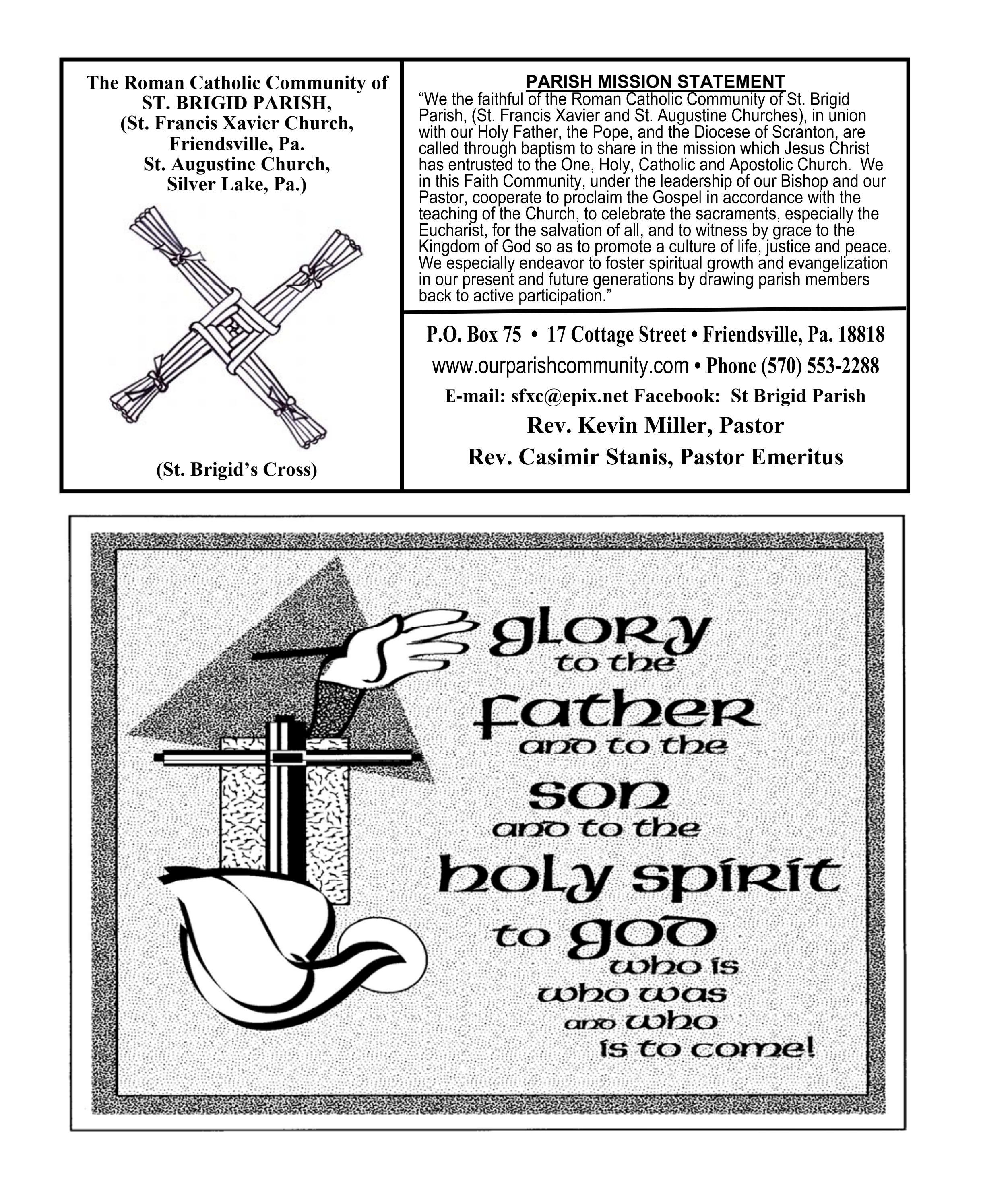 St Brigid Parish Bulletin for Sunday June 12, 2022 by St Brigid Parish