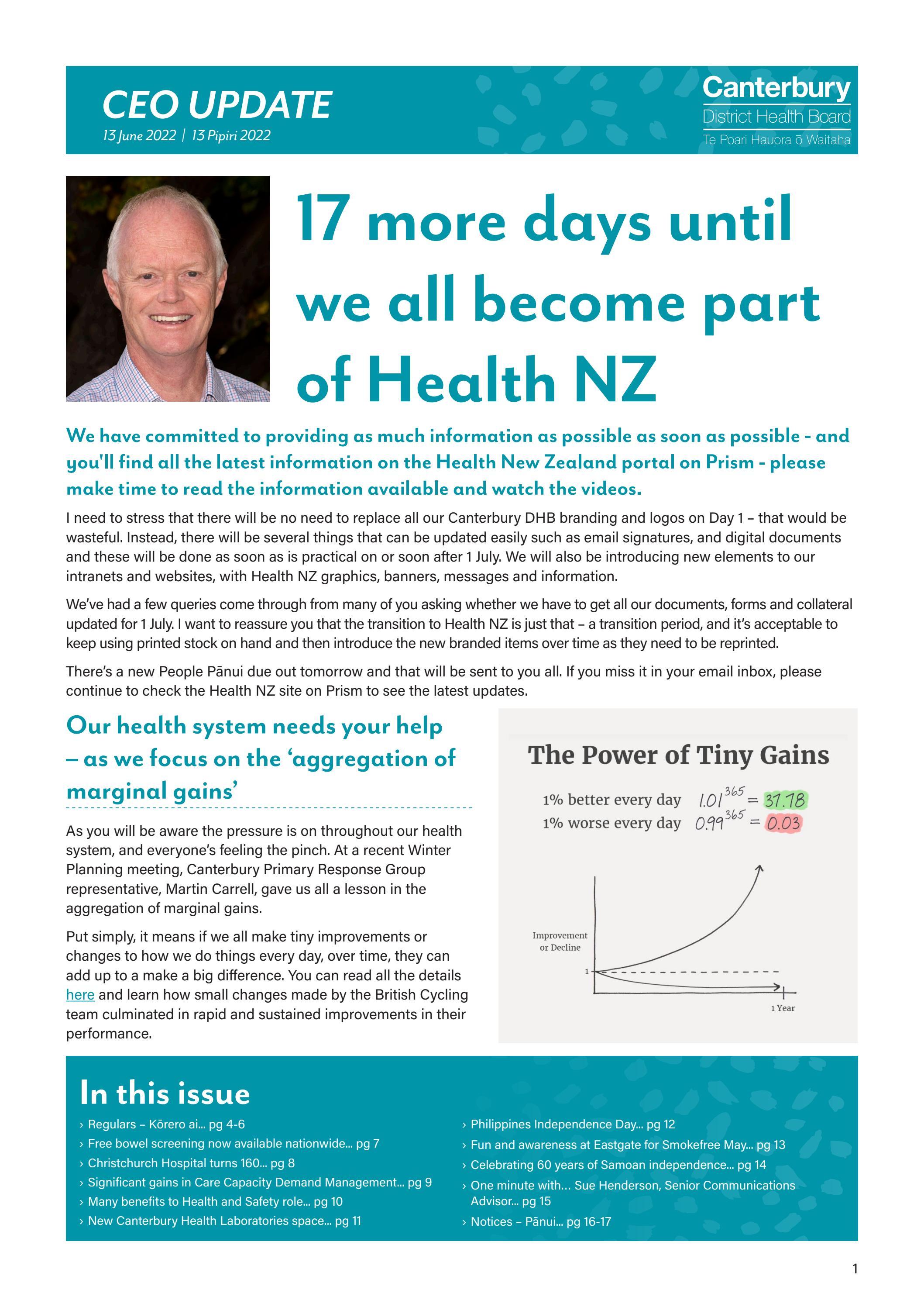 Canterbury DHB CEO Update Monday 13 June 2022 by Te Whatu Ora Waitaha