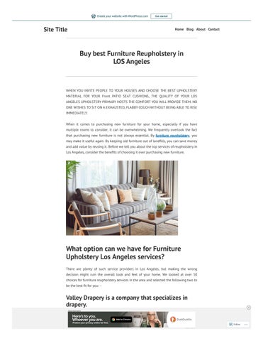 Buy Best Furniture Reupholstery in LOS Angeles by Valley Drapery and