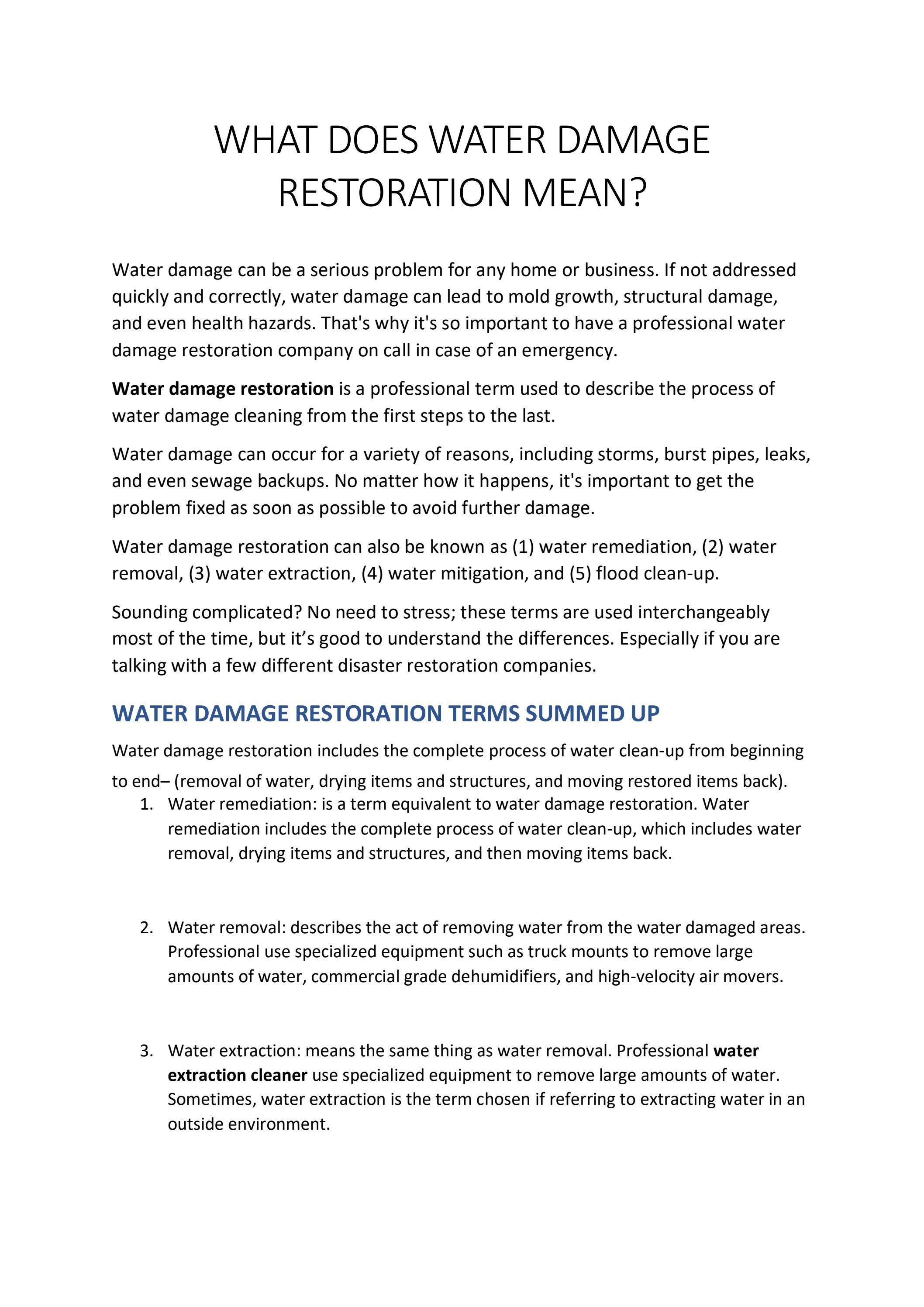 What Does Water Damage Restoration Mean? EFRA by Emergency Flood Restoration Adelaide Issuu