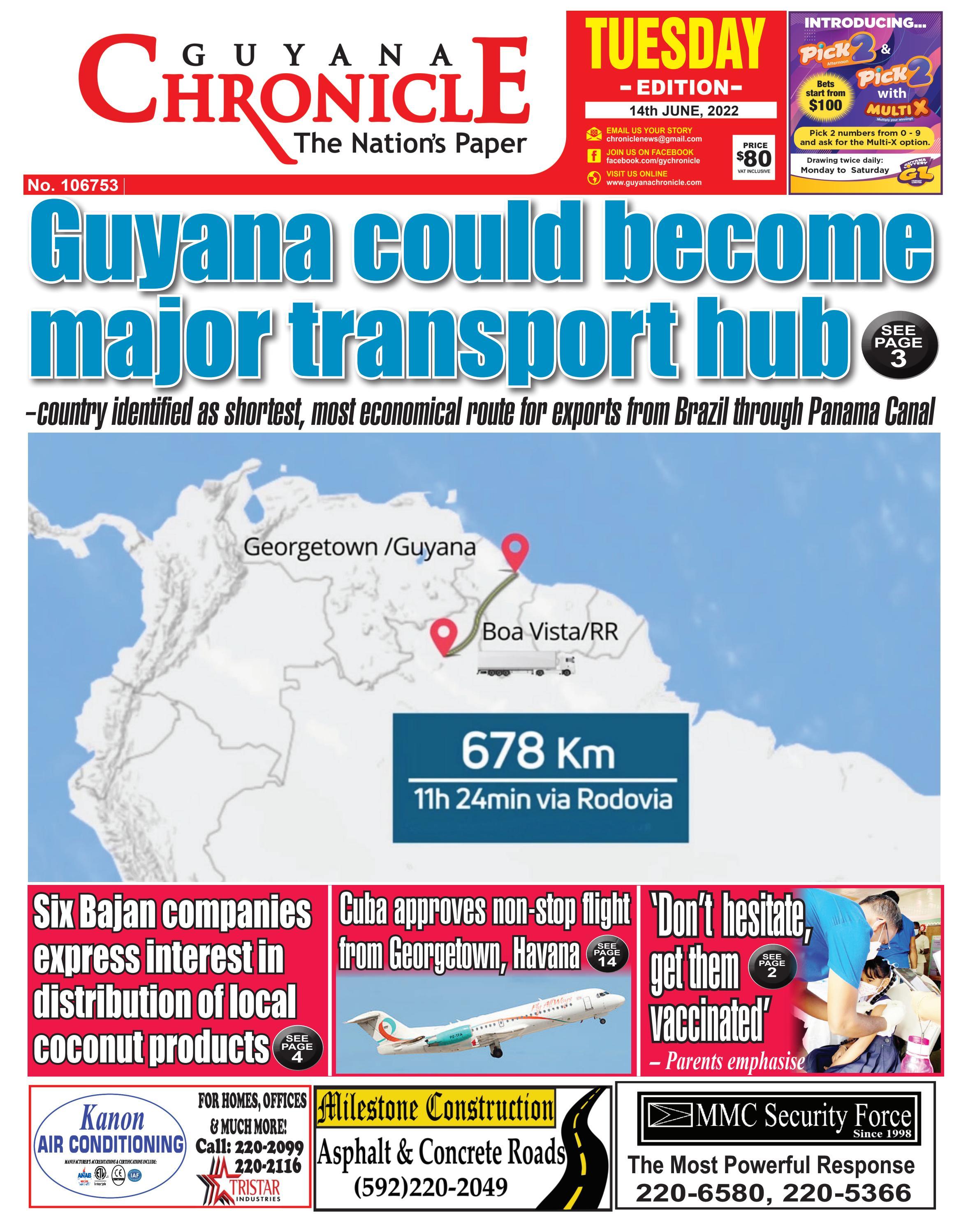 Guyana Chronicle E-Paper 14-06-2022 by Guyana Chronicle - Issuu