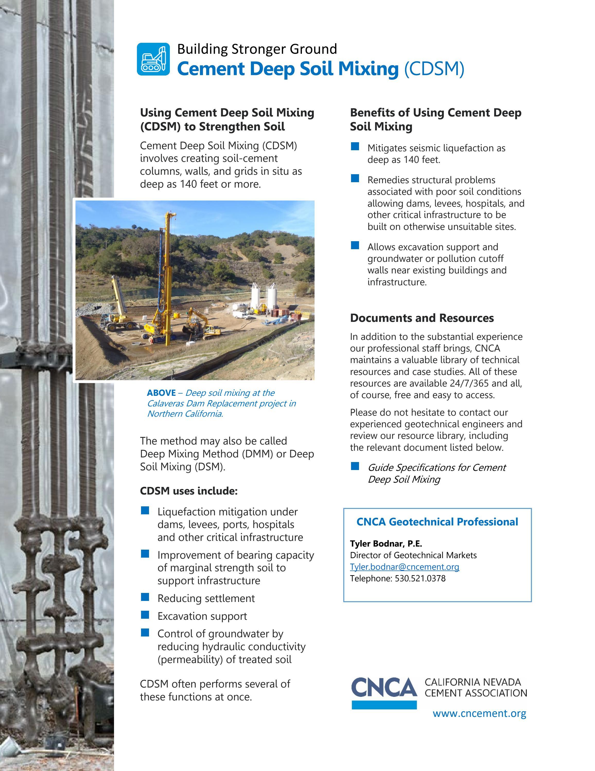 Cement Deep Soil Mixing (CDSM) by California Nevada Cement Association