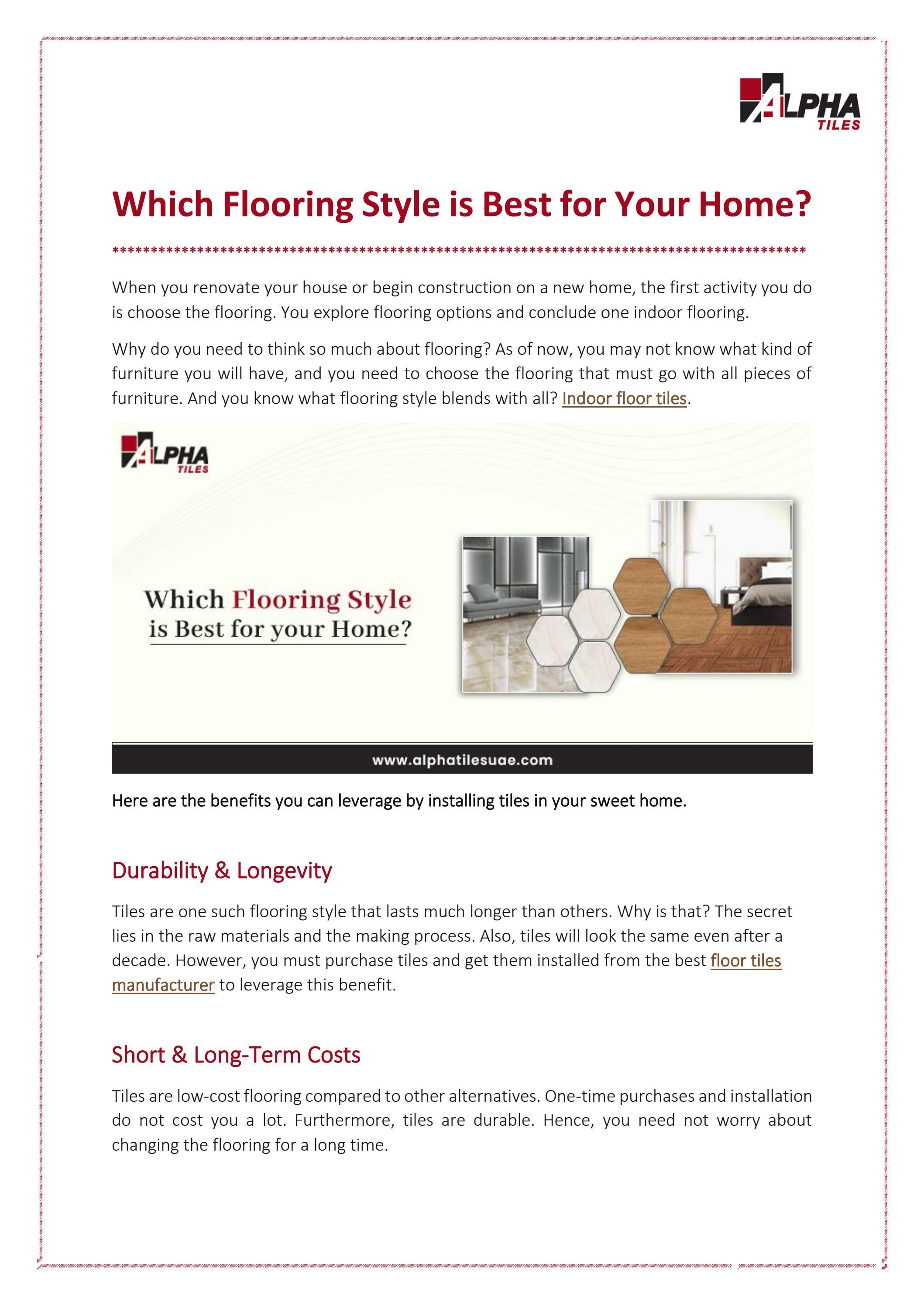 Best Flooring Style for your Home by Alpha Tiles Issuu