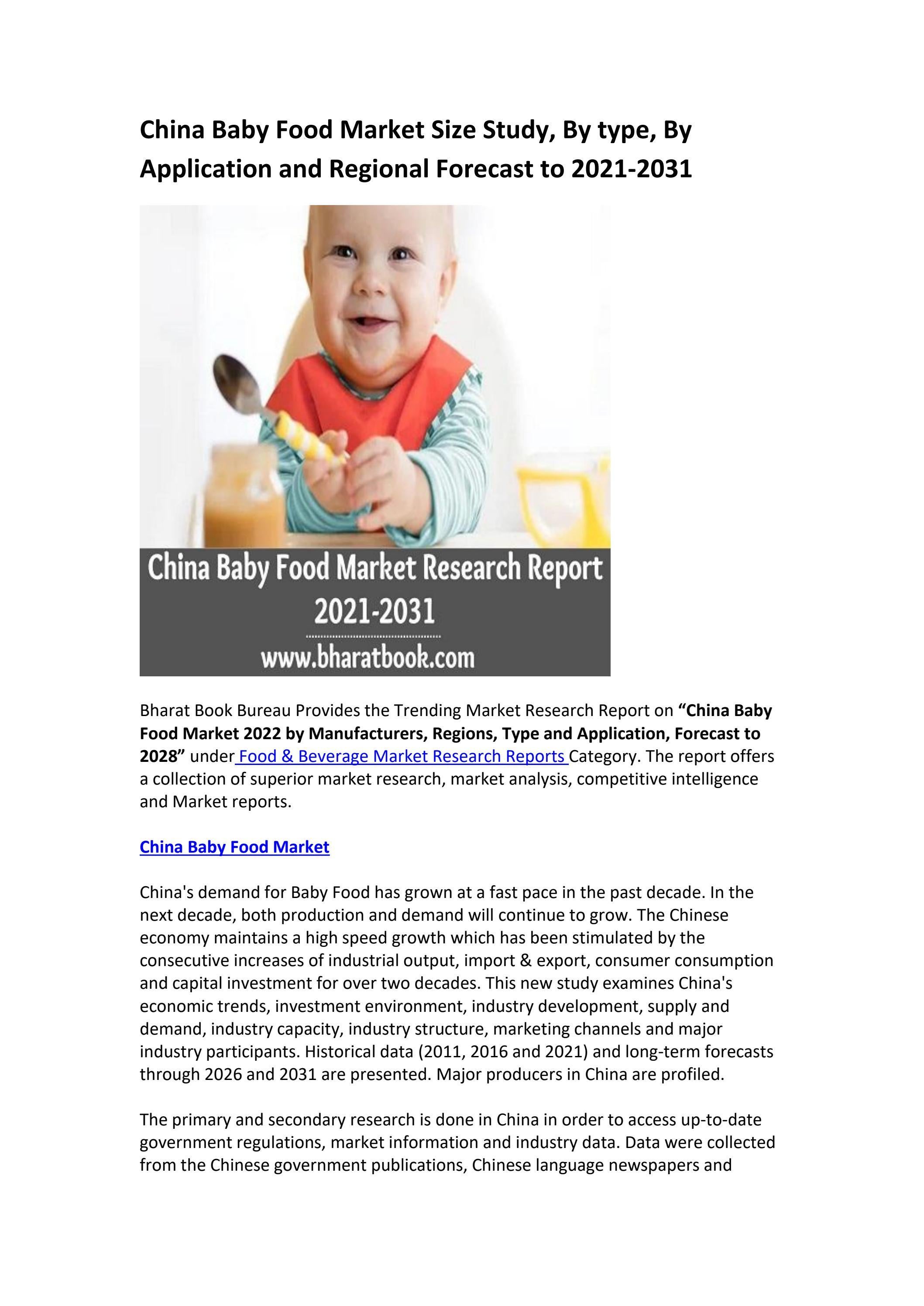 China Baby Food Market Research Report 20212031 by James Grey Issuu