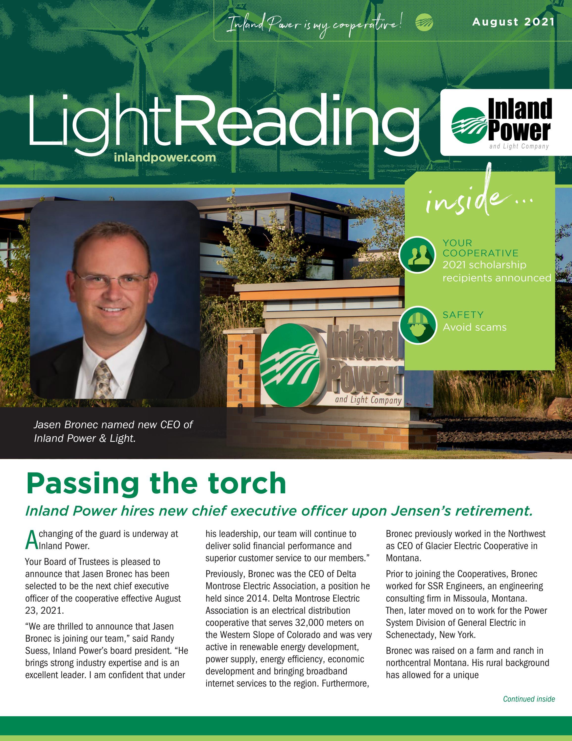 Inland Power Light Reading Newsletter Submission by Inland Power