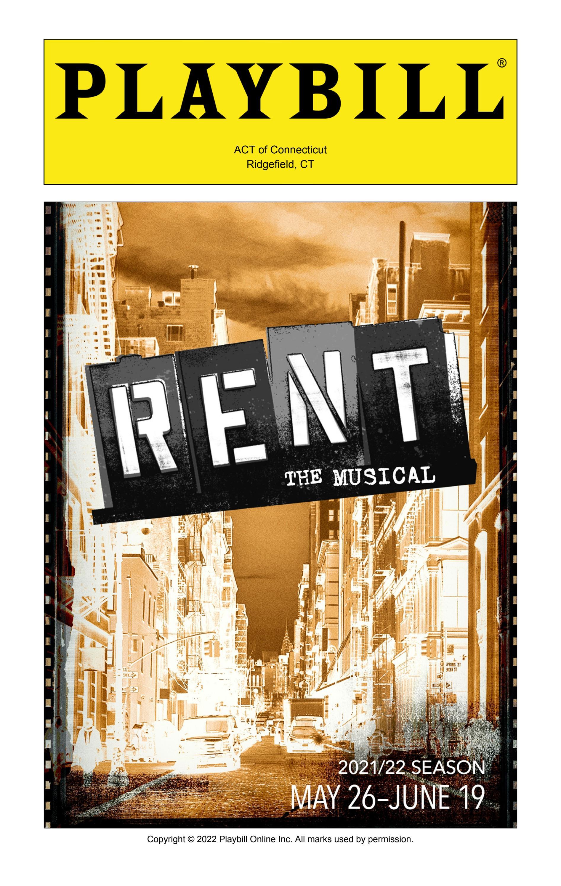 RENT Playbill 2022 by actofct Issuu
