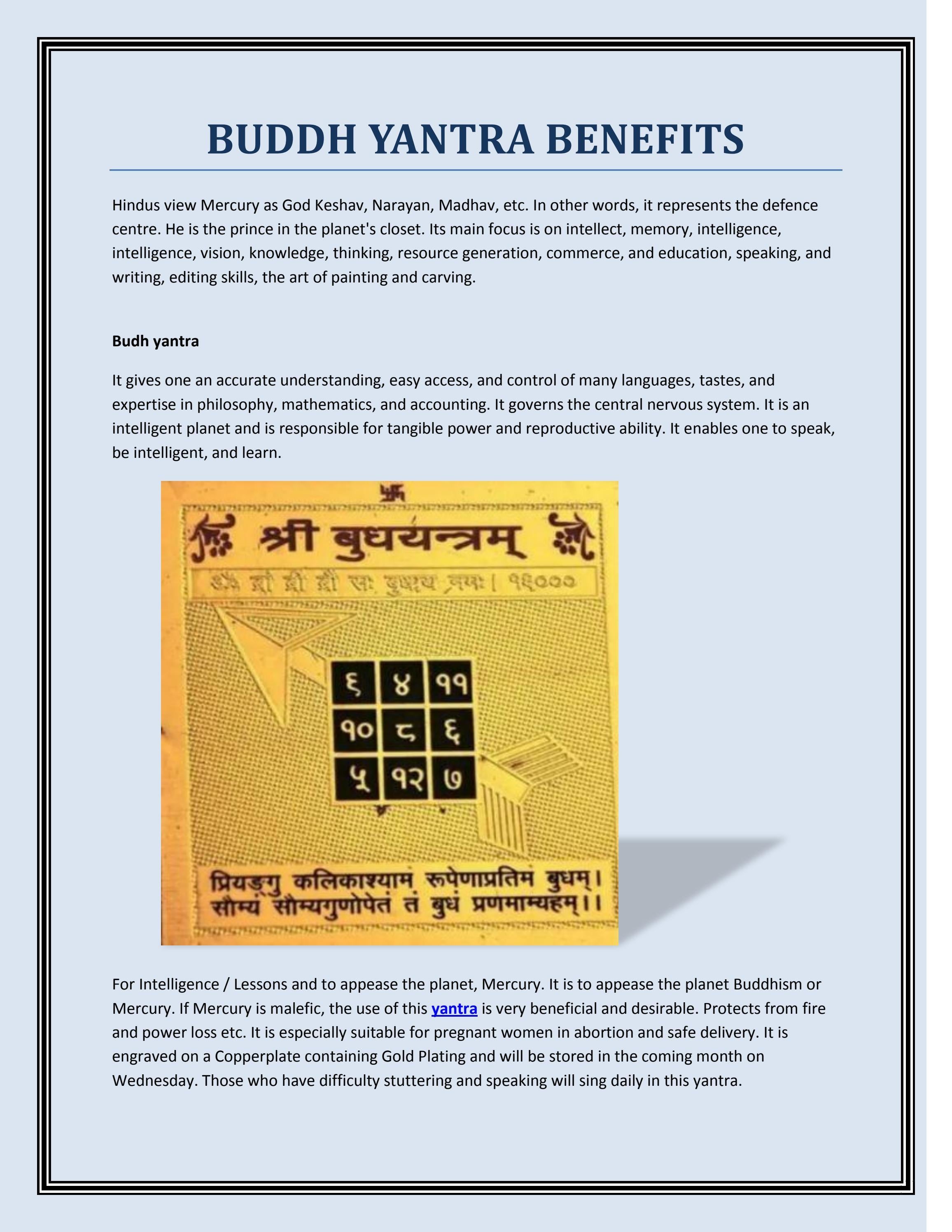 Budh yantra benefits by Issuu
