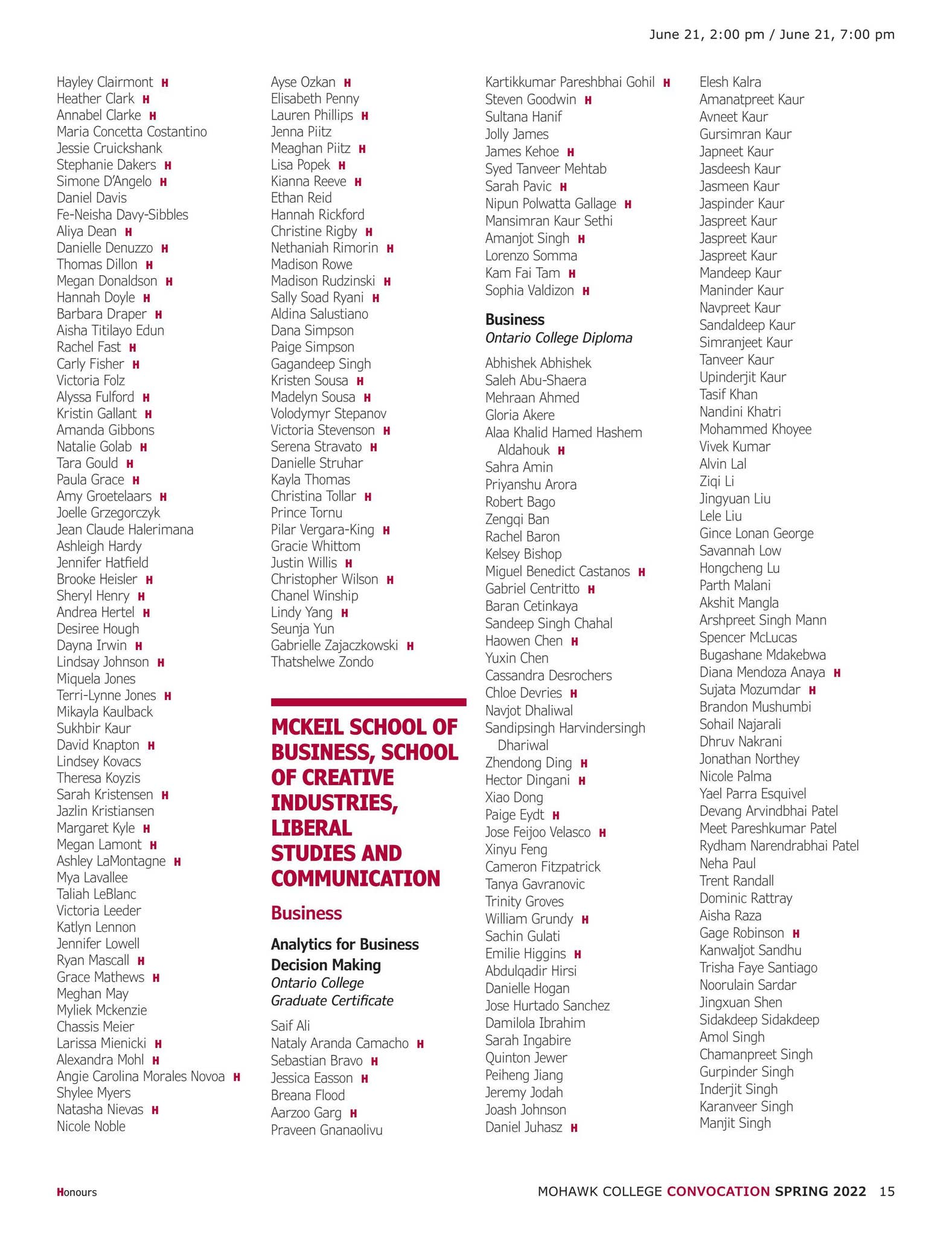 Convocation Spring 2022 Program by Mohawk College - Issuu