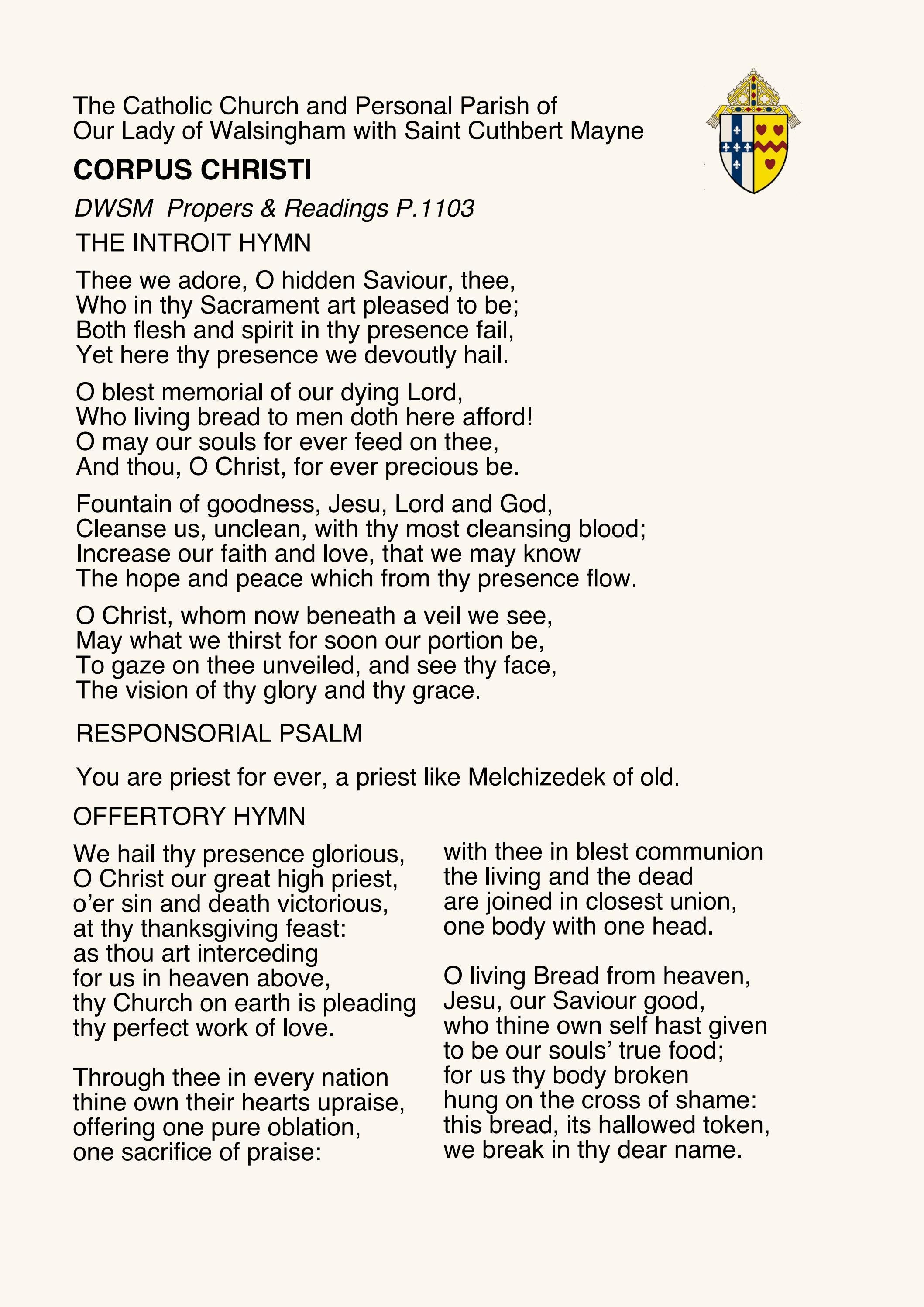 HYMNSHEET CORPUS CHRISTI by David Lashbrooke Issuu