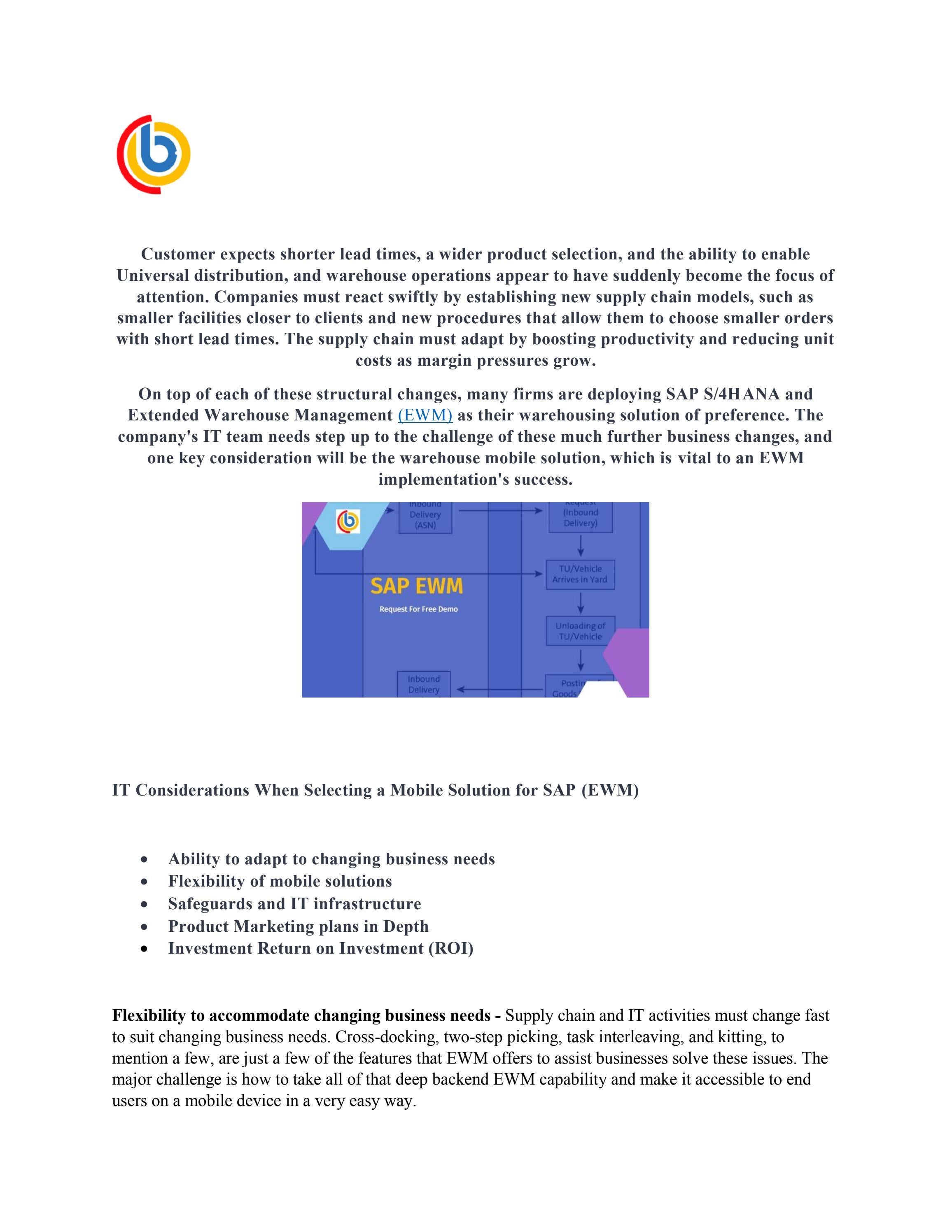 IT Considerations When Selecting A Mobile Solution For SAP EWM By 