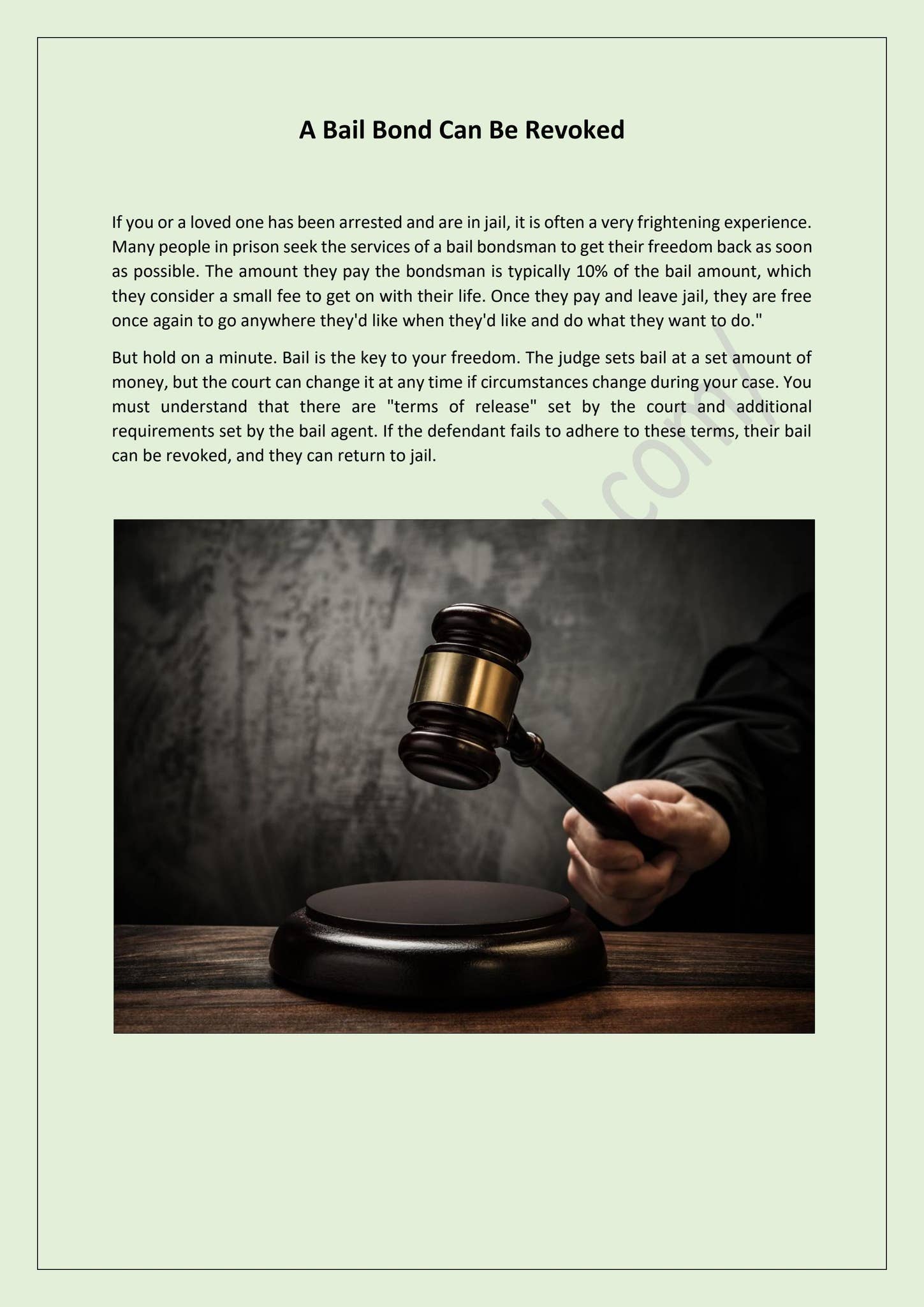A Bail Bond Can Be Revoked by 805bail - Issuu