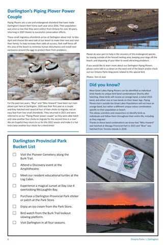 Darlington Provincial Park Info 指南 2022 第 6 页