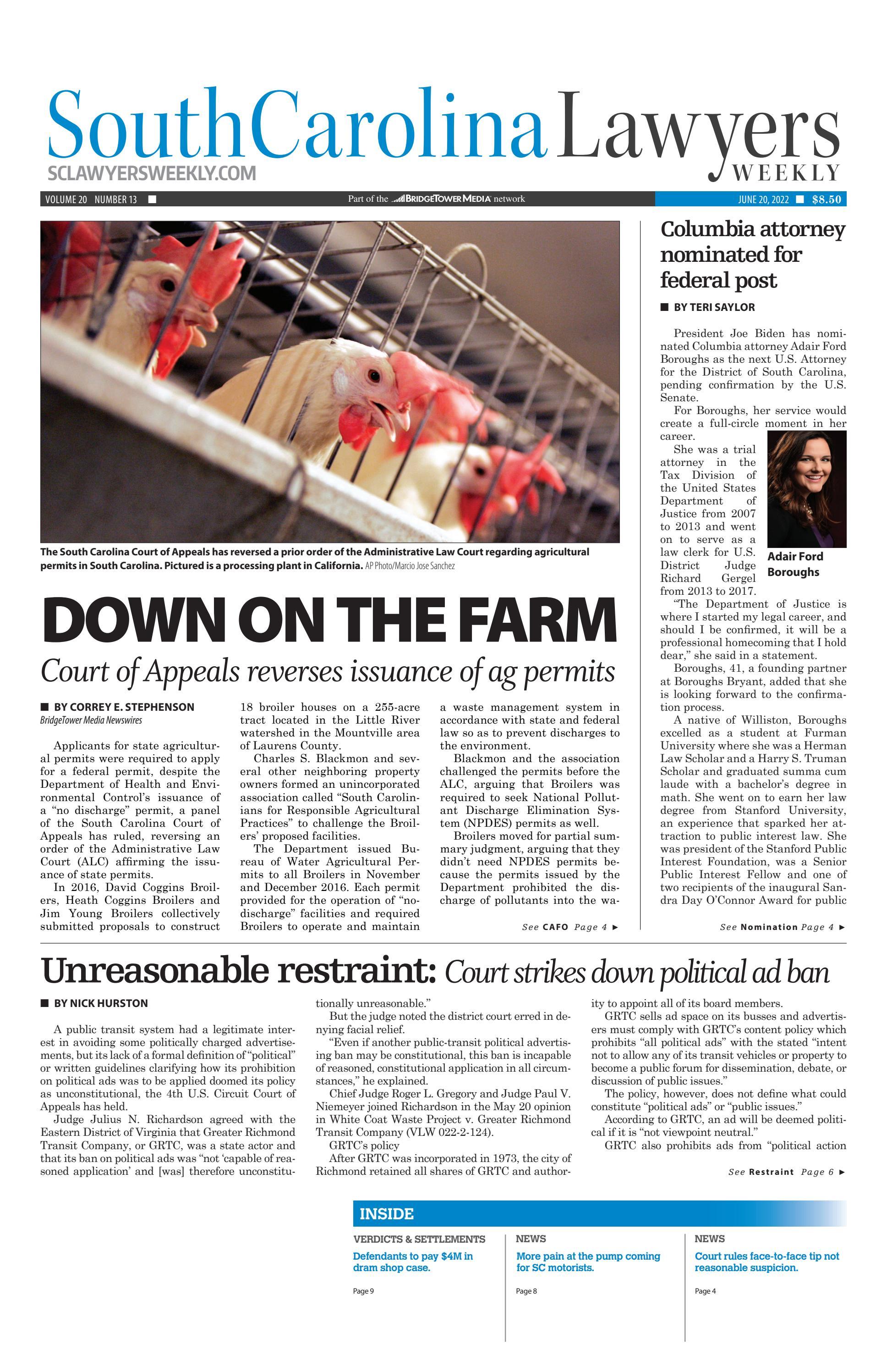 South Carolina Lawyers Weekly June 20, 2022 by SC Biz News Issuu