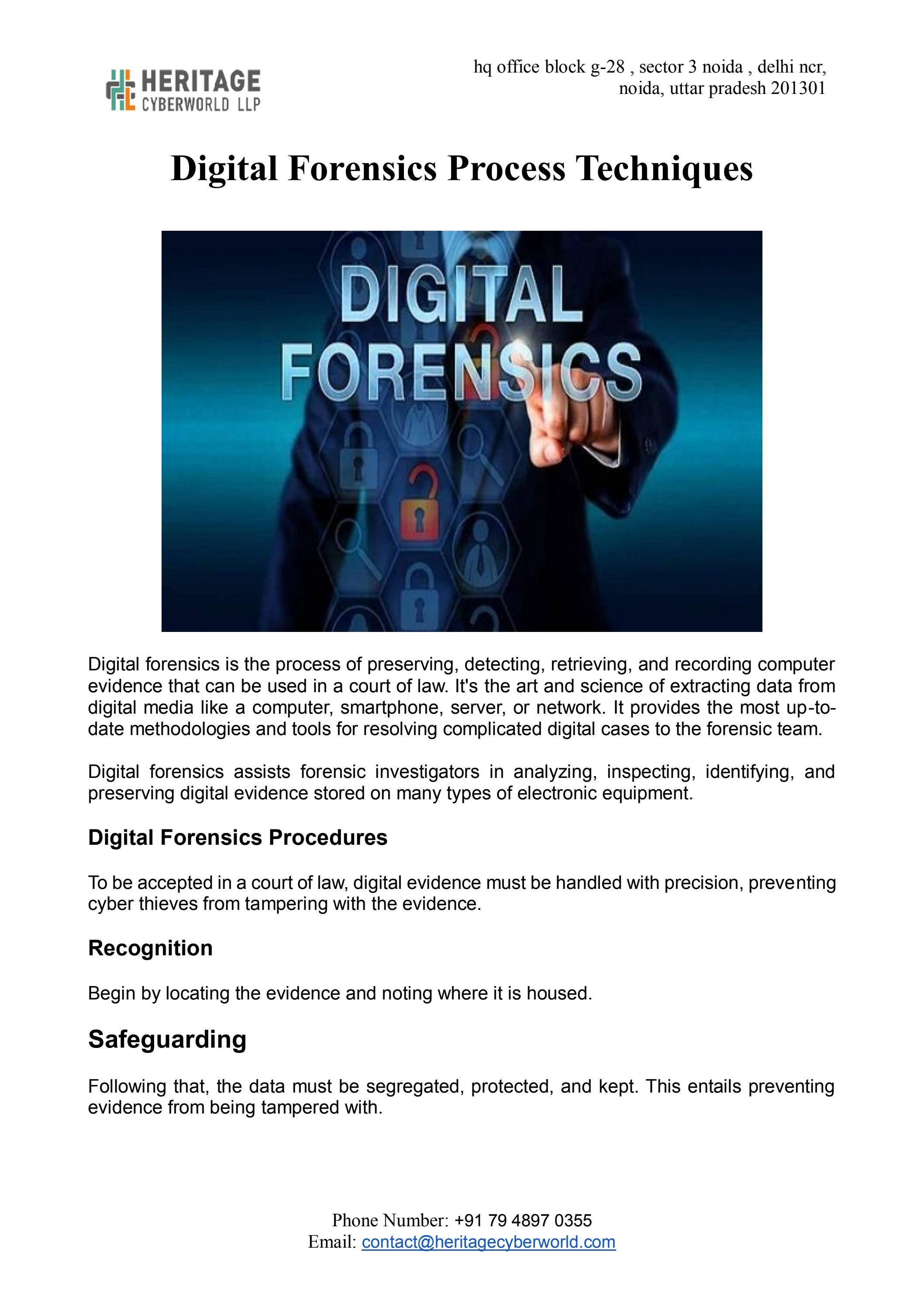 Digital Forensics Process Techniques by Heritage Cyberworld Issuu