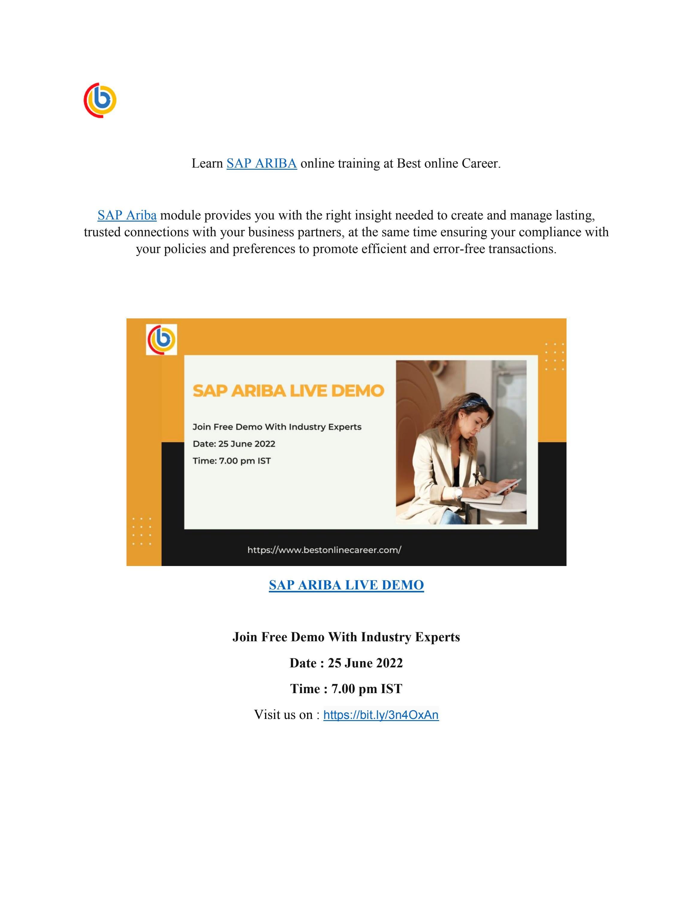 SAP Ariba Online Training By Shruti allentics Issuu