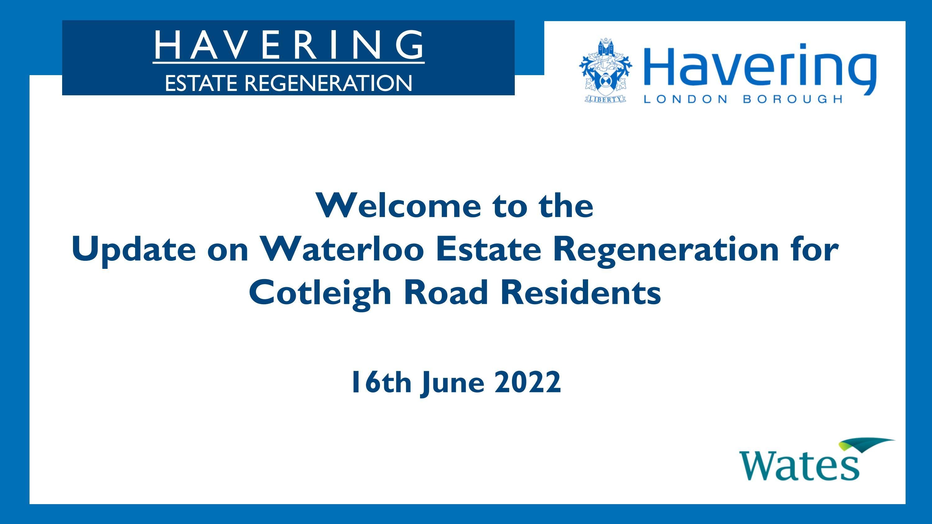 Update on Waterloo Estate Regeneration presentation, 16 June 2022 by